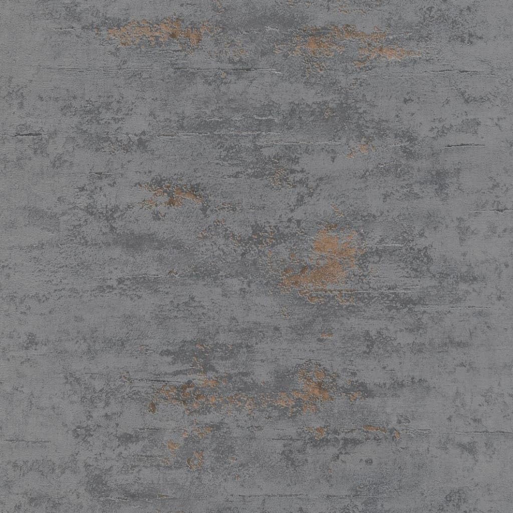 Orion Rocca Industrial Texture Wallpaper Dark Grey/Copper GranDeco ON4201