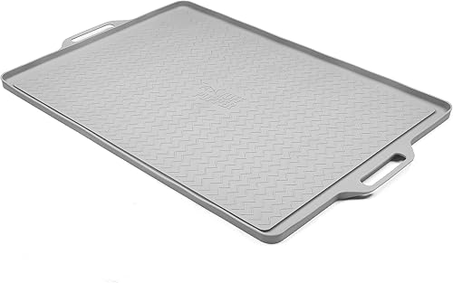 Miniatura 8 de Tuff Pupper Tapete XXL de alimentación para perros de 36 x 24 pulgadas para alimentos y agua, mantel individual de silicona impermeable para suelos