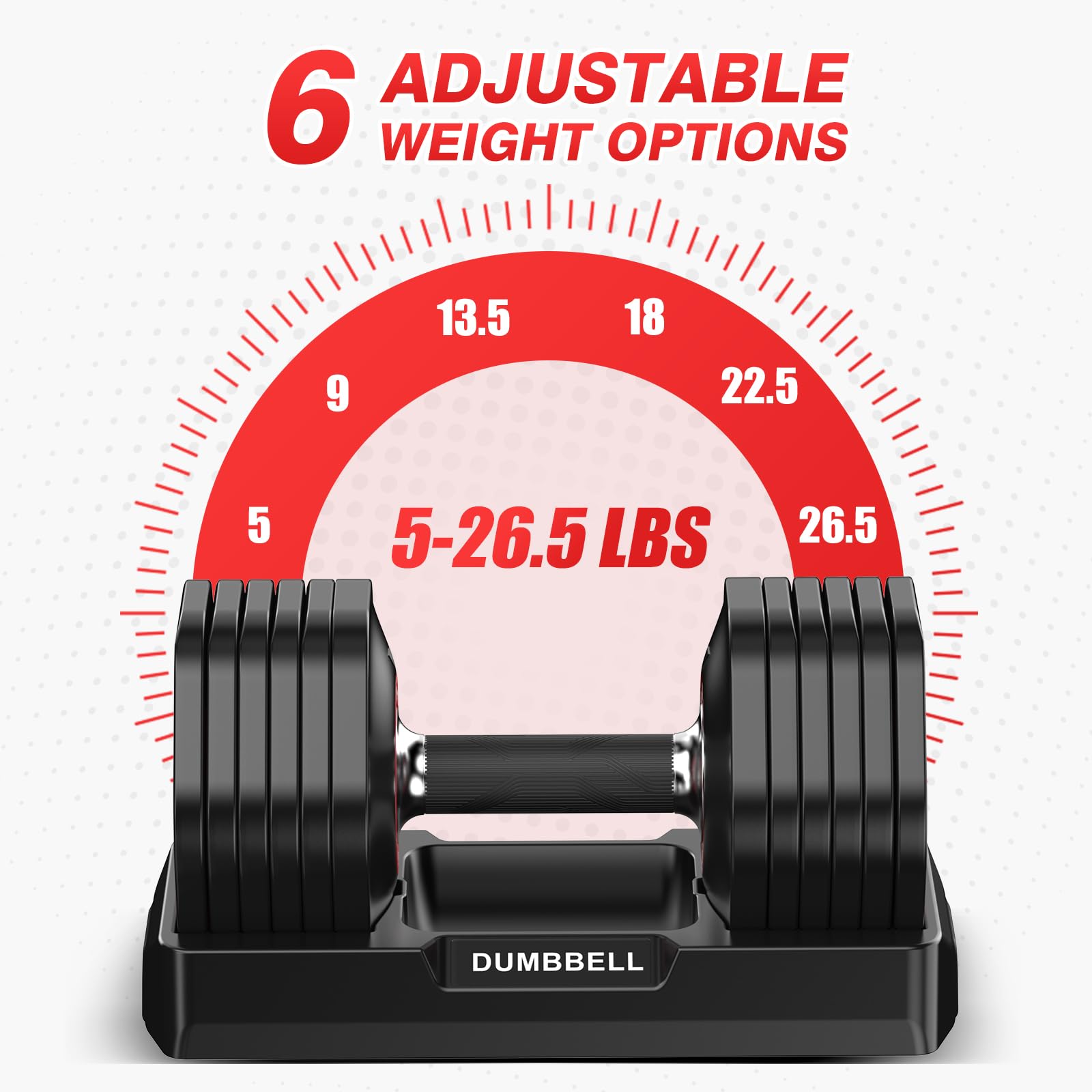 Set di 2 manubri regolabili, resistenti, set di pesi 10 in 1 con impugnatura antiscivolo, 25/55/23,8 kg, attrezzatura da palestra a regolazione rapida, salvaspazio, per l'allenamento della forza a