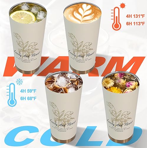 Miniatura 7 de Vaso de café aislado de 17.9 fl oz, taza de café de viaje de acero inoxidable 316 con doble abertura para bebidas, tapa a prueba de fugas, taza de