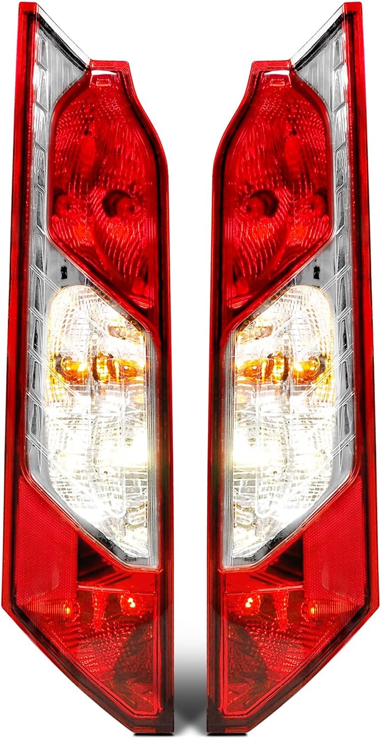 Tail Light Assembly Compatible with 2014-2023 Ford Transit Connect Taillights- Taillamp assy outer with Bulbs and Harnesses for Halogen Type, A Pair-DT1Z13405F