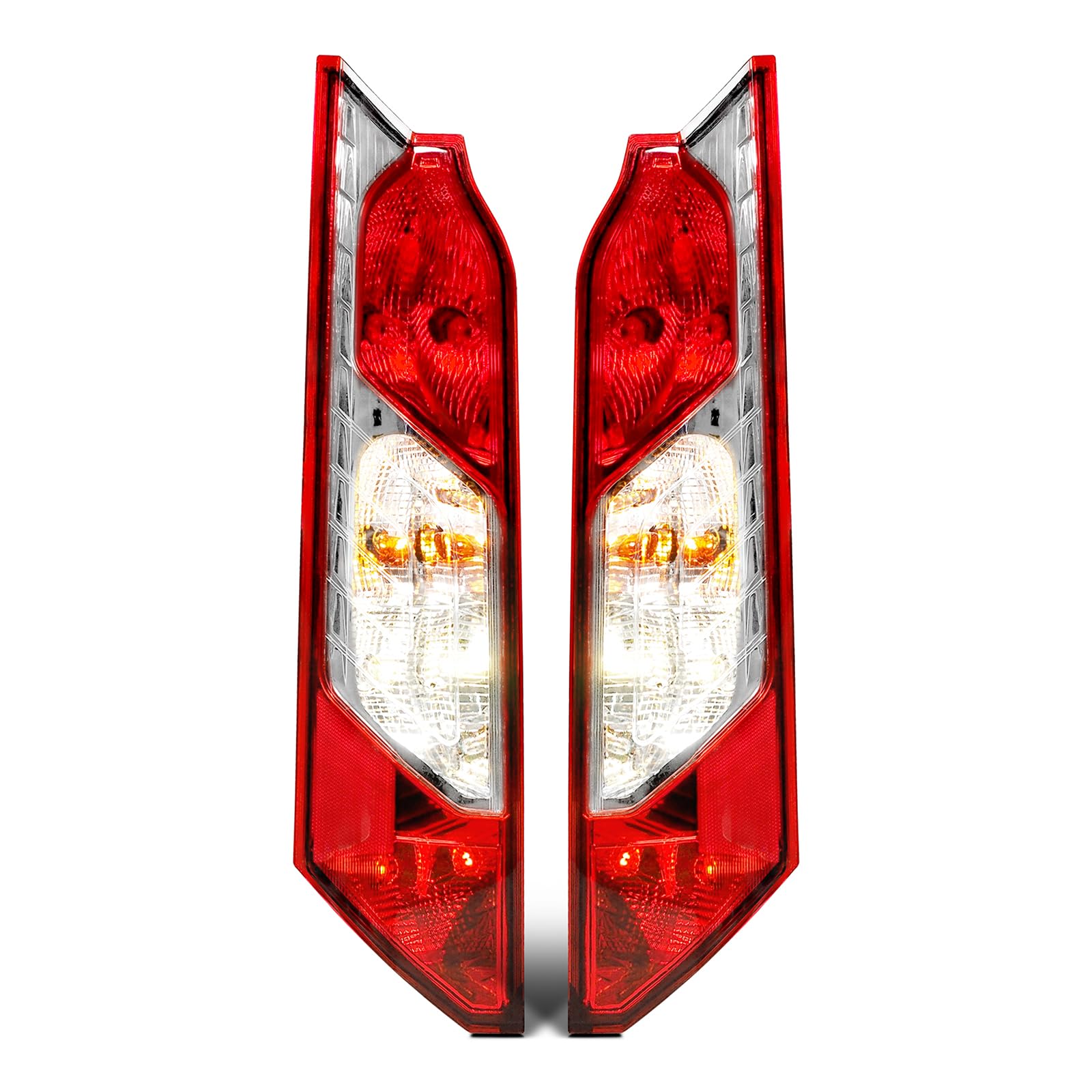 Tail Light Assembly Compatible with 2014-2023 Ford Transit Connect Taillights- Taillamp assy outer with Bulbs and Harnesses for Halogen Type, A Pair-DT1Z13405F