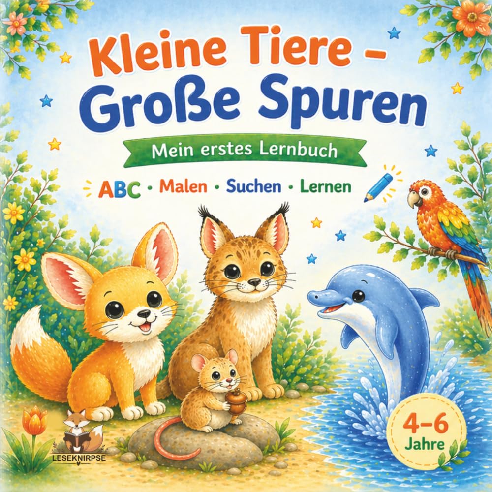 Kleine Tiere – Große Spuren: Mein erstes Lernbuch – ABC, Malen, Suchen & Lernen für Kinder von 4–6 Jahren (Leseknirpse)