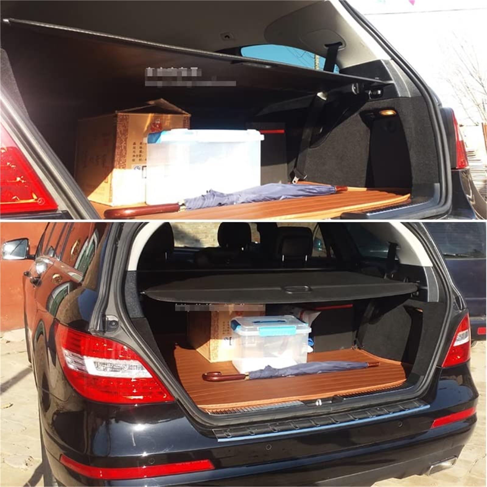Cubierta retráctil for estante de paquetes de maletero, for Mercedes, Benz, R Class S251 R300 R320 R350 R400 R500 2007-2019, cortina espaciadora de bastidores traseros Cubierta de carga del tronco tra
