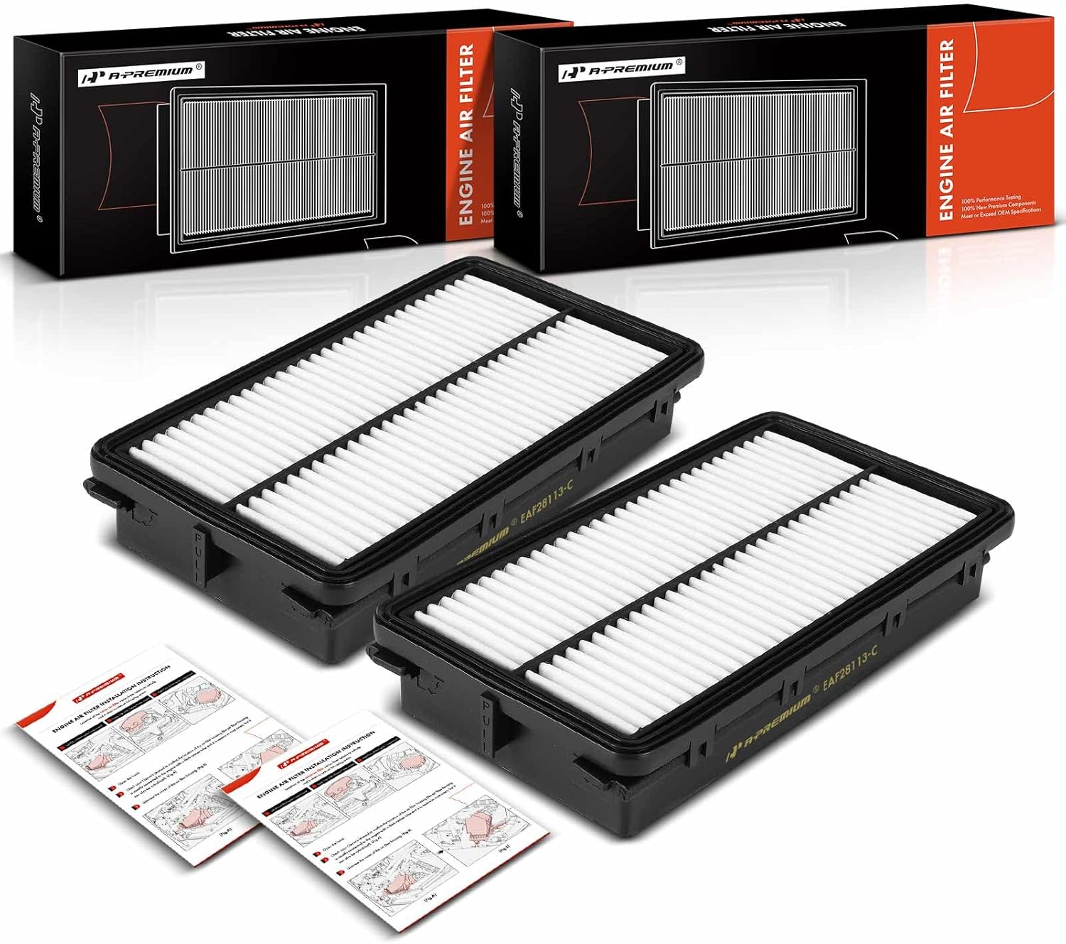 A-Premium 2-PC Engine Air Filter Compatible with Genesis GV70 2022 2023 2024, 2.5L, Replace# 28113AR100