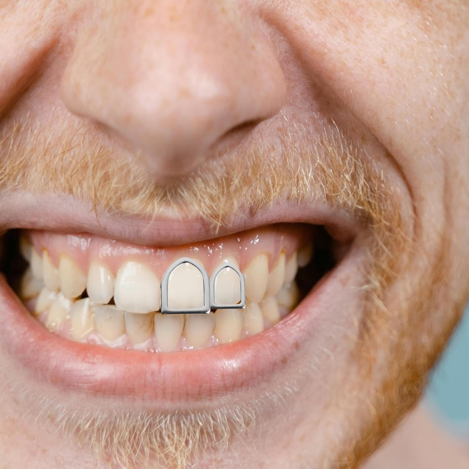Silver 18k Plated Hip Hop Grill for Teeth, Decorative Detachable Tooth Caps, Rapper Jewelry Accessory for Cosplay and Party Wear