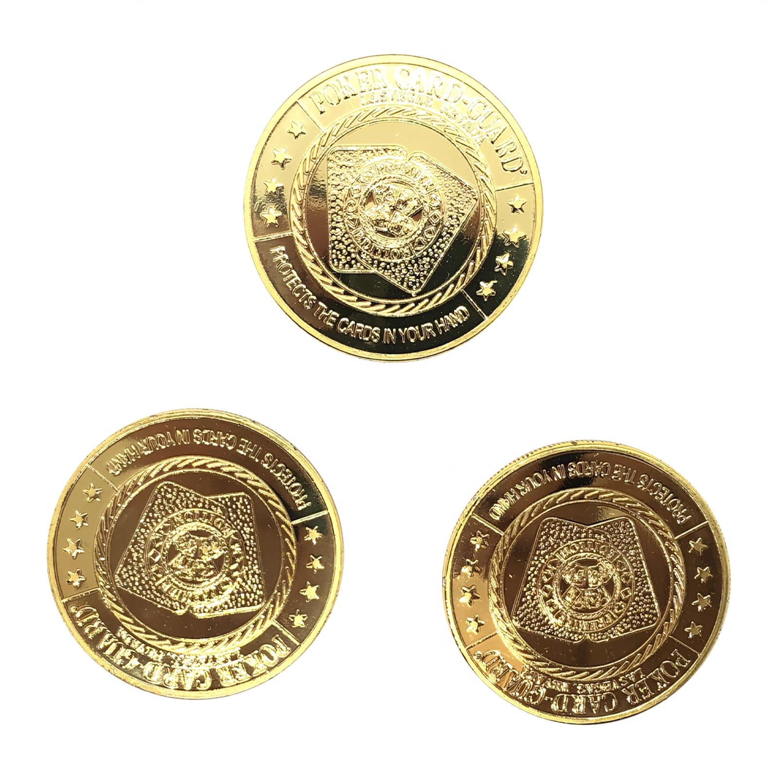 Muka Juego de 3 botones de póquer de metal fichas de póquer, botón de crupier, ciega grande y crupier para mesa de póquer de Texas Craps