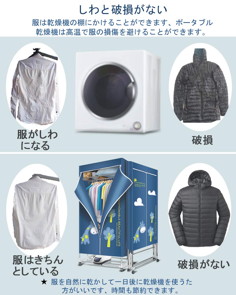 Amazon | 衣類乾燥機, 1500W-3層 折り畳み布団乾燥機, 部屋干し 高温除 