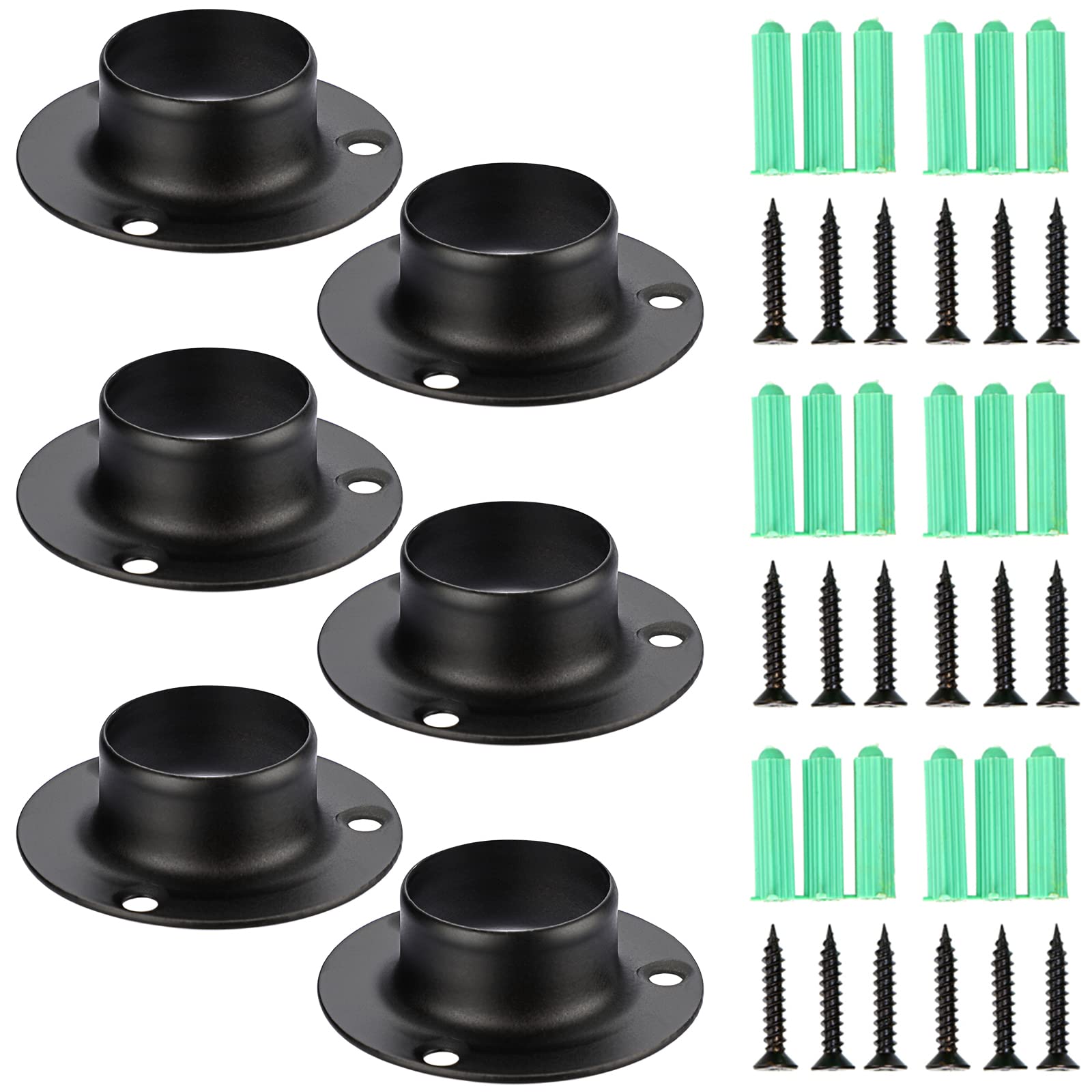 Buy OwnMy Set of 6 Stainless Steel Closet Pole Sockets 1 Inch / 25mm