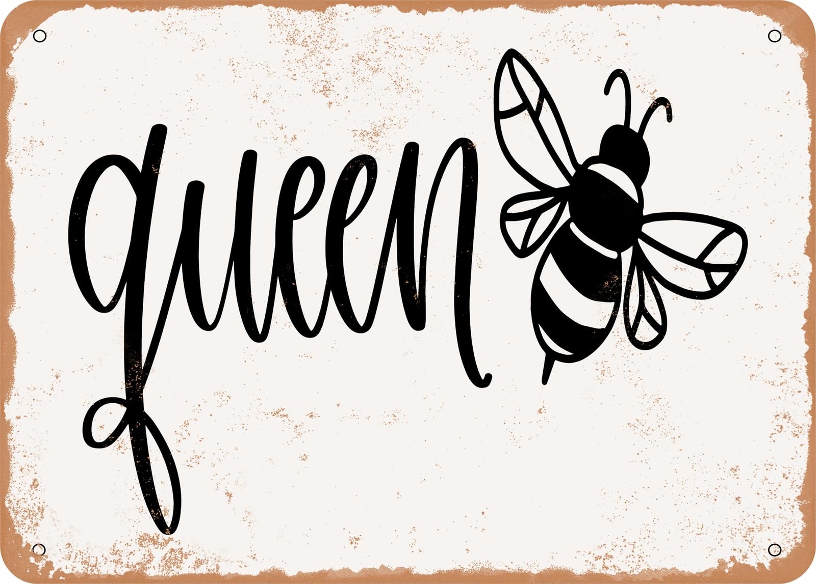 Miaomansenstore Metal Sign - Queen Bee - Vintage Look Sign Home Decor