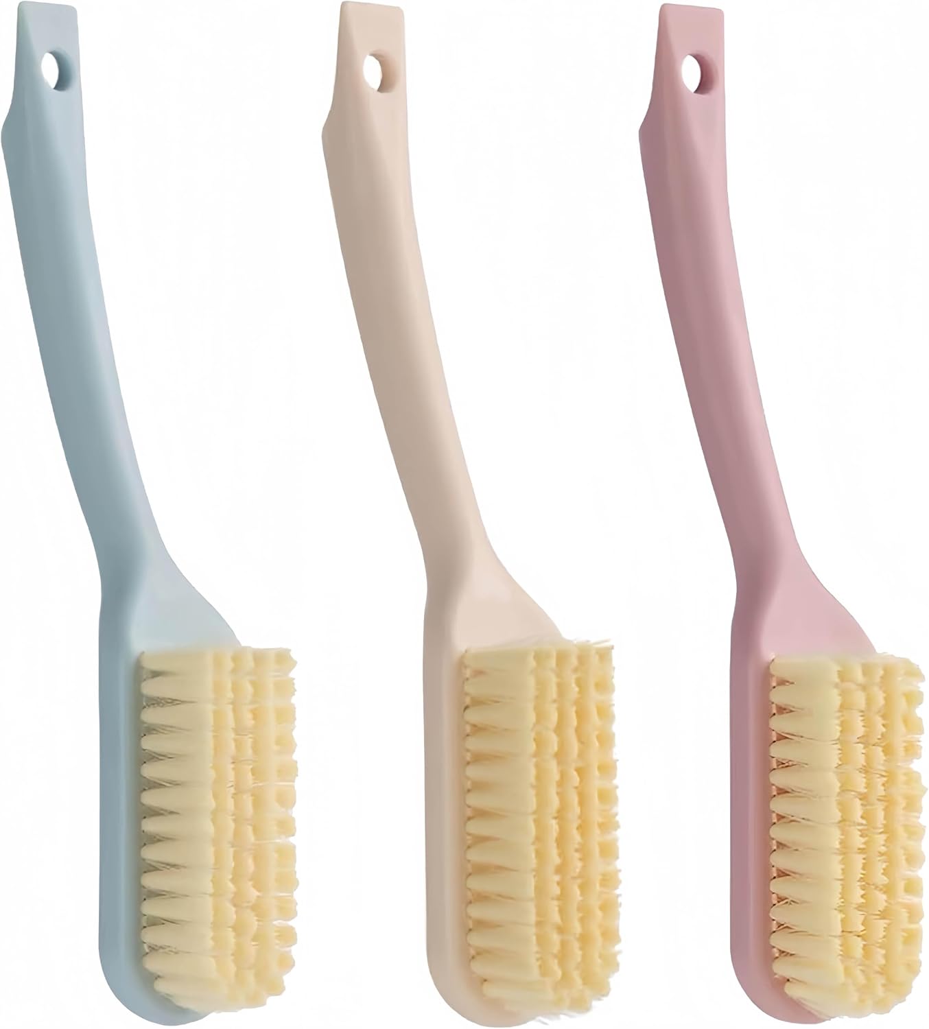 3 Pack Shoe Brush for Cleaning Shoe Scrubber Brushes Shoe Cleaner Brush | Shoe Cleaning Brush with Ergonomic Long Handled Gentle Soft Bristle Scrub Brush for Sneakers,Tennis,Canvas,White Shoes
