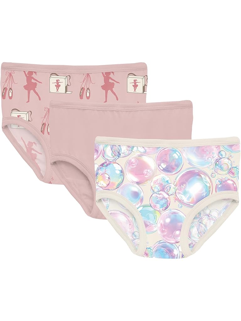 Multi Kickee Pants Print Girl's Underwear Set of 3 (Big Kid)
