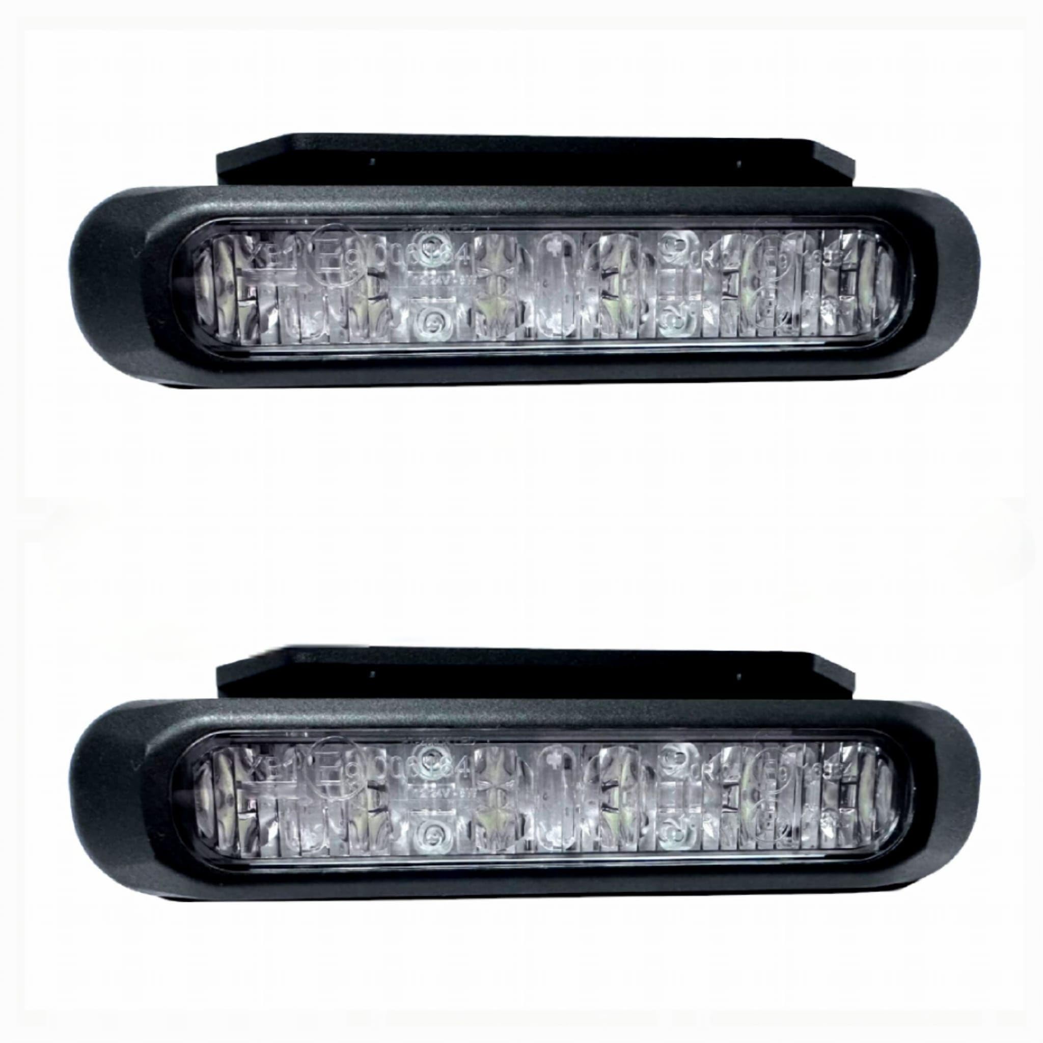 2x Luz Estroboscópica LED Azul Vehículos de Emergencia – Ambulancia, Servicios Sanitarios – 6 Patrones de Destello + Reflector Triangular – IP68 – Homologado ECE R65/E9/E20