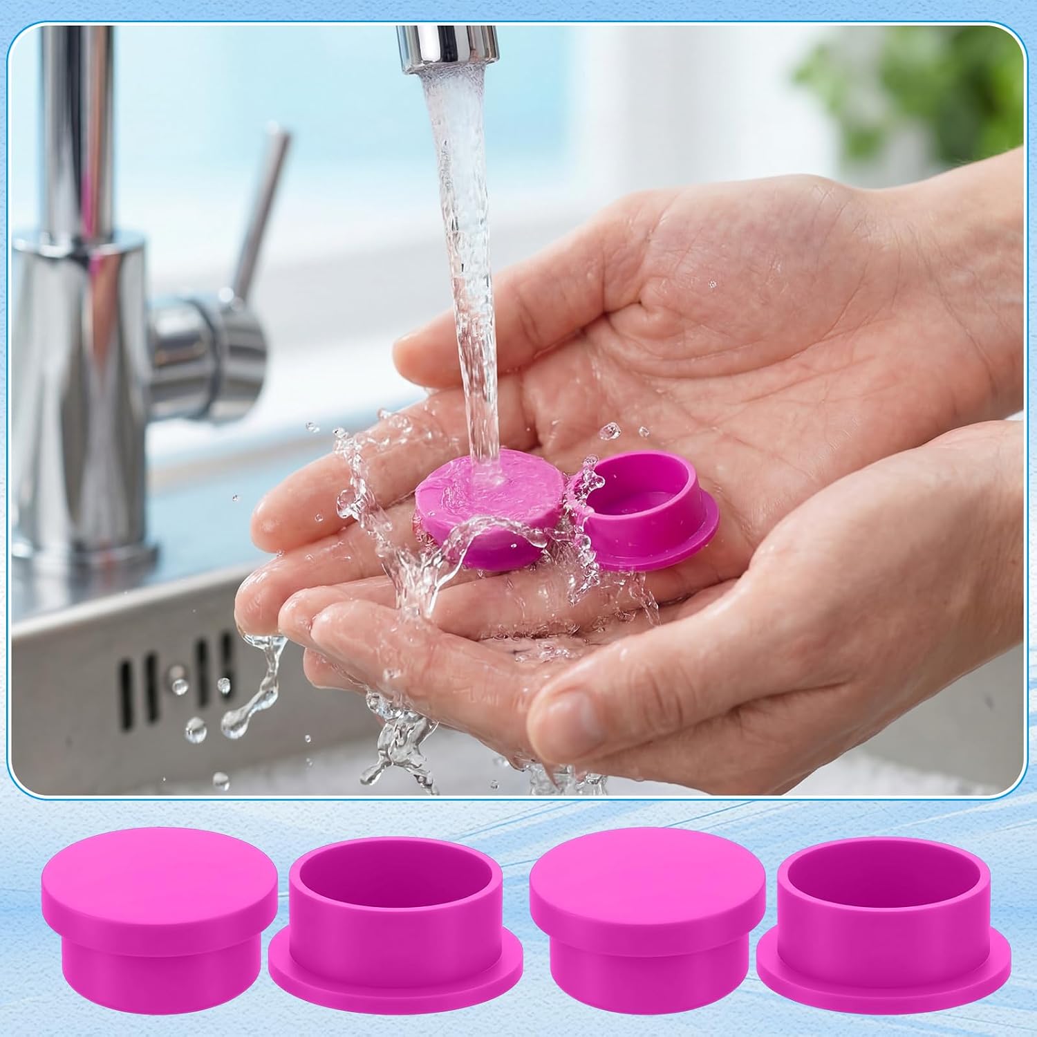Thyle 4 Pack Vial Caps for 30ml Bac Water, Silicone Peptide Storage Lids