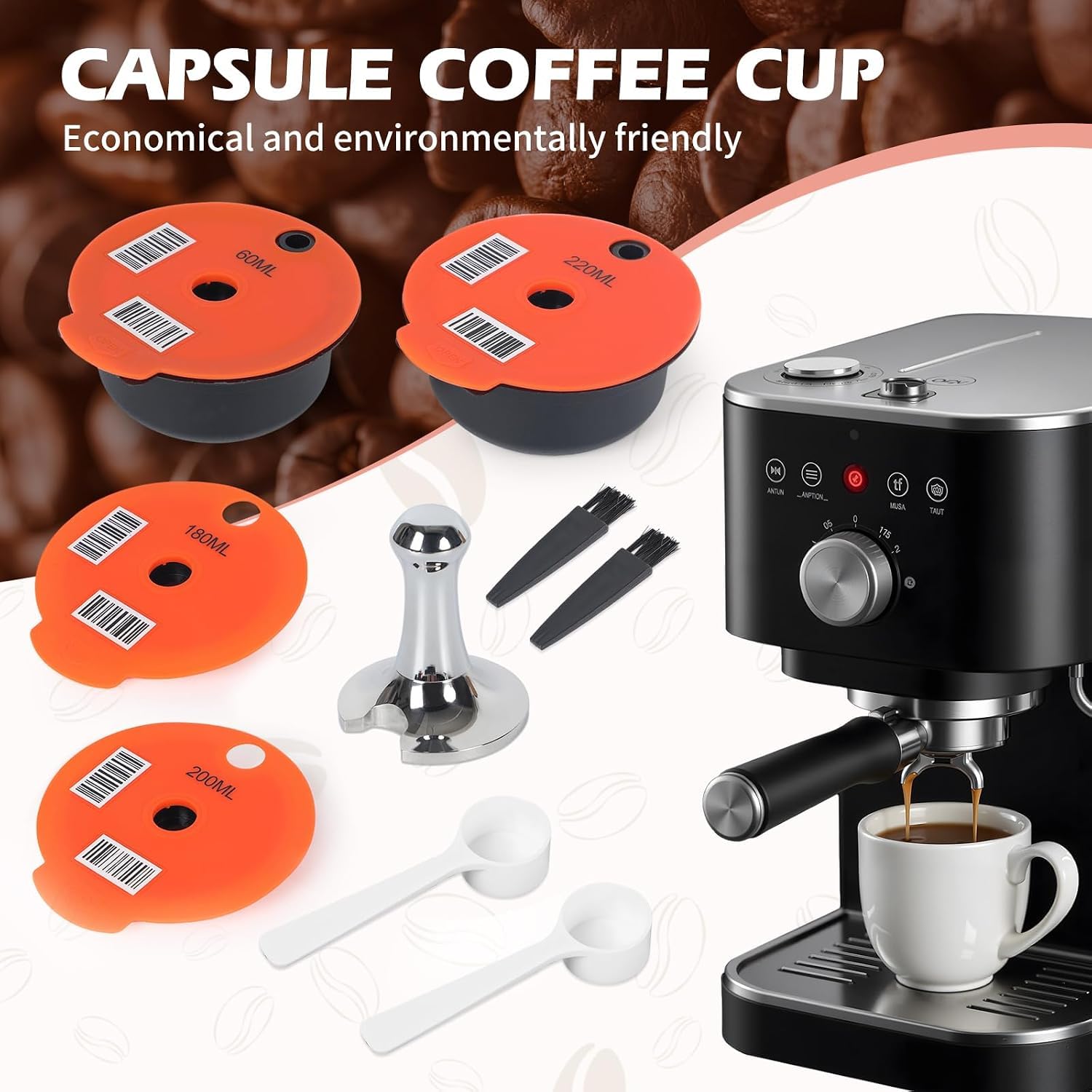 9 cialde da caffè riutilizzabili per Ta*ssimo con pressino