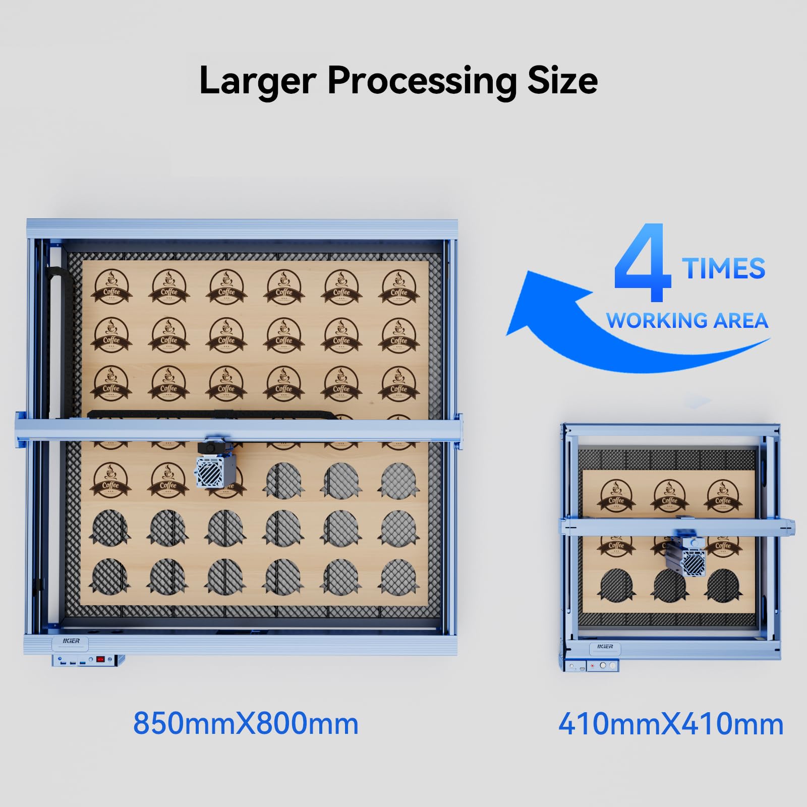 IKIER K40 Max 40W Grabado Láser Área de Trabajo Ampliada 850x800mm Cortadora Láser con asistencia de aire 800mm/s