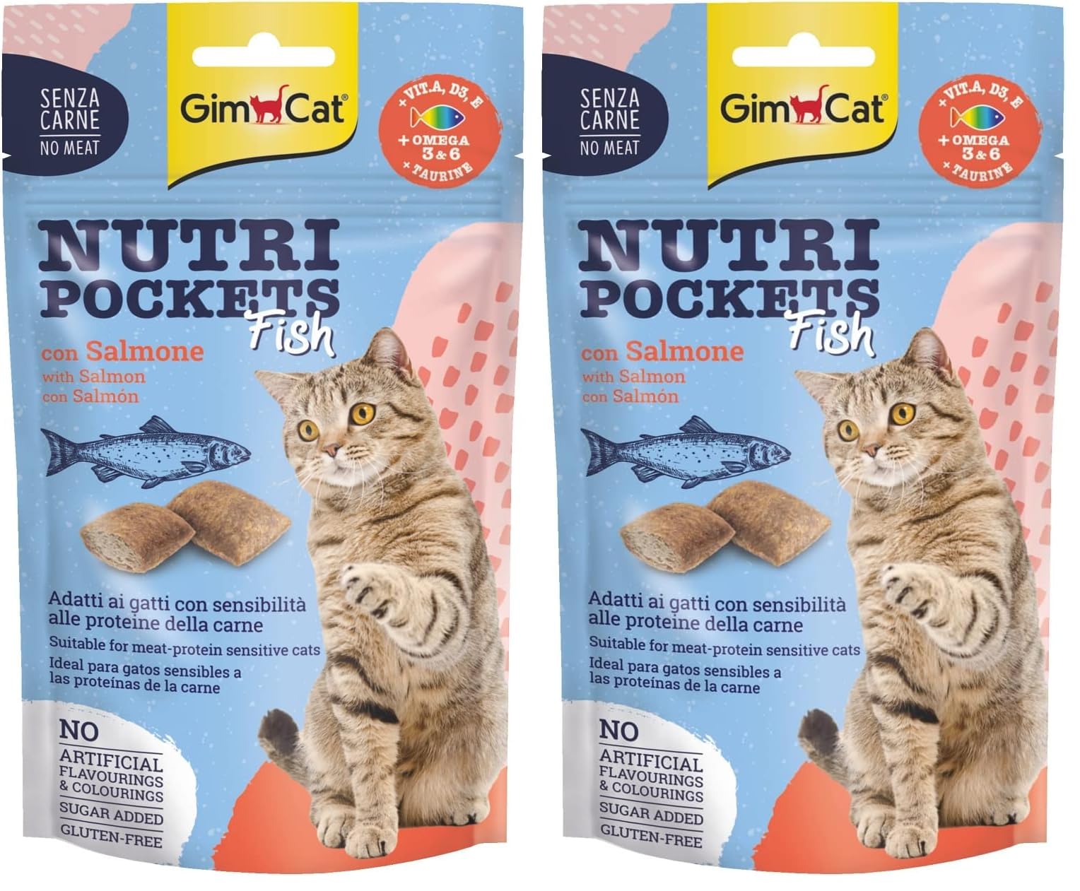 GimCat Kedi Ödül Tableti Np Fish With Salmon 60 gr 2li paket