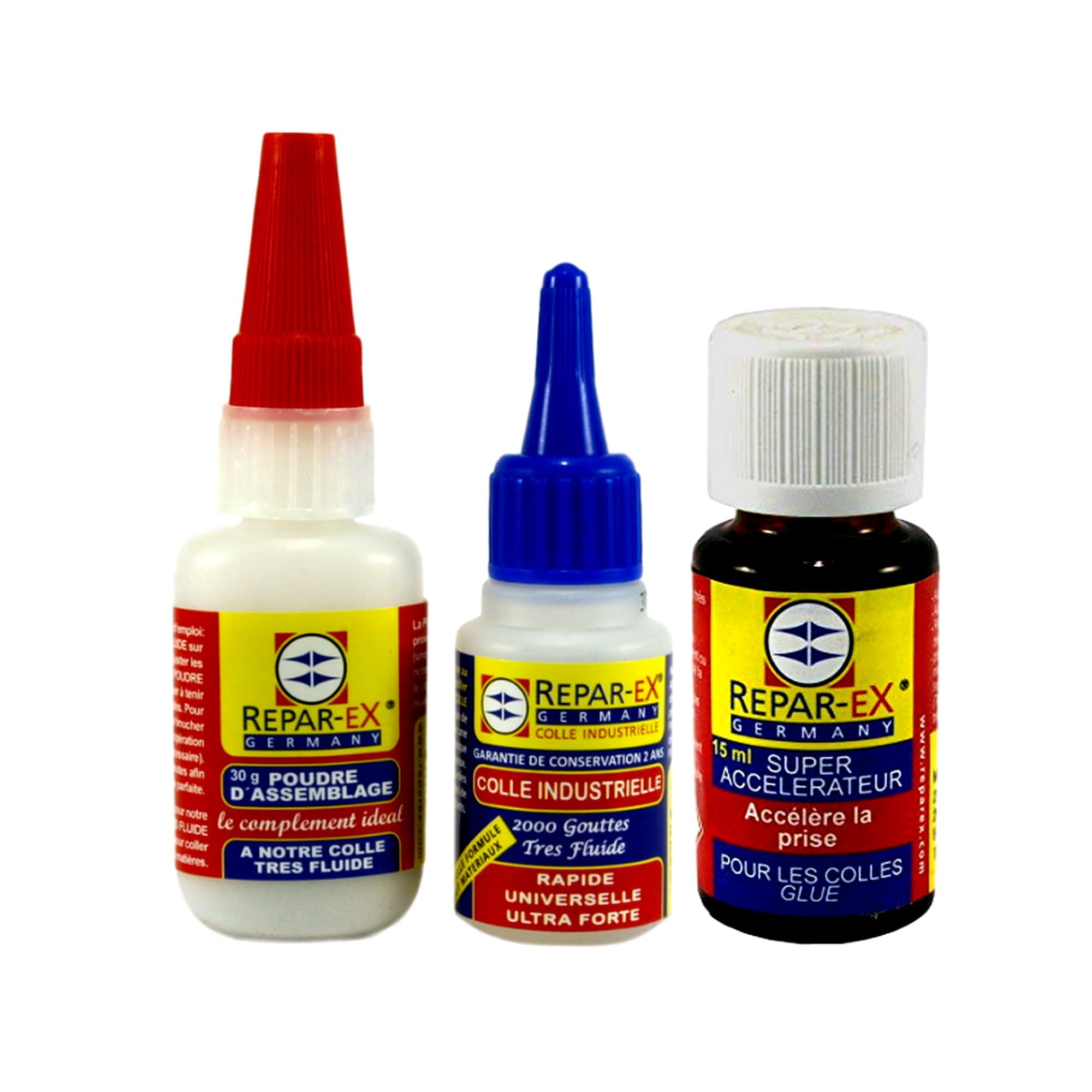 Repar-eX - Colla Industriale Ultra Forte | Kit 3-in-1 con Polvere e Attivatore | Asciugatura Rapida e Adesione Massima | Per Metallo, Plastica, Vetro, Legno e Ceramica | Fai-da-te e Riparazioni