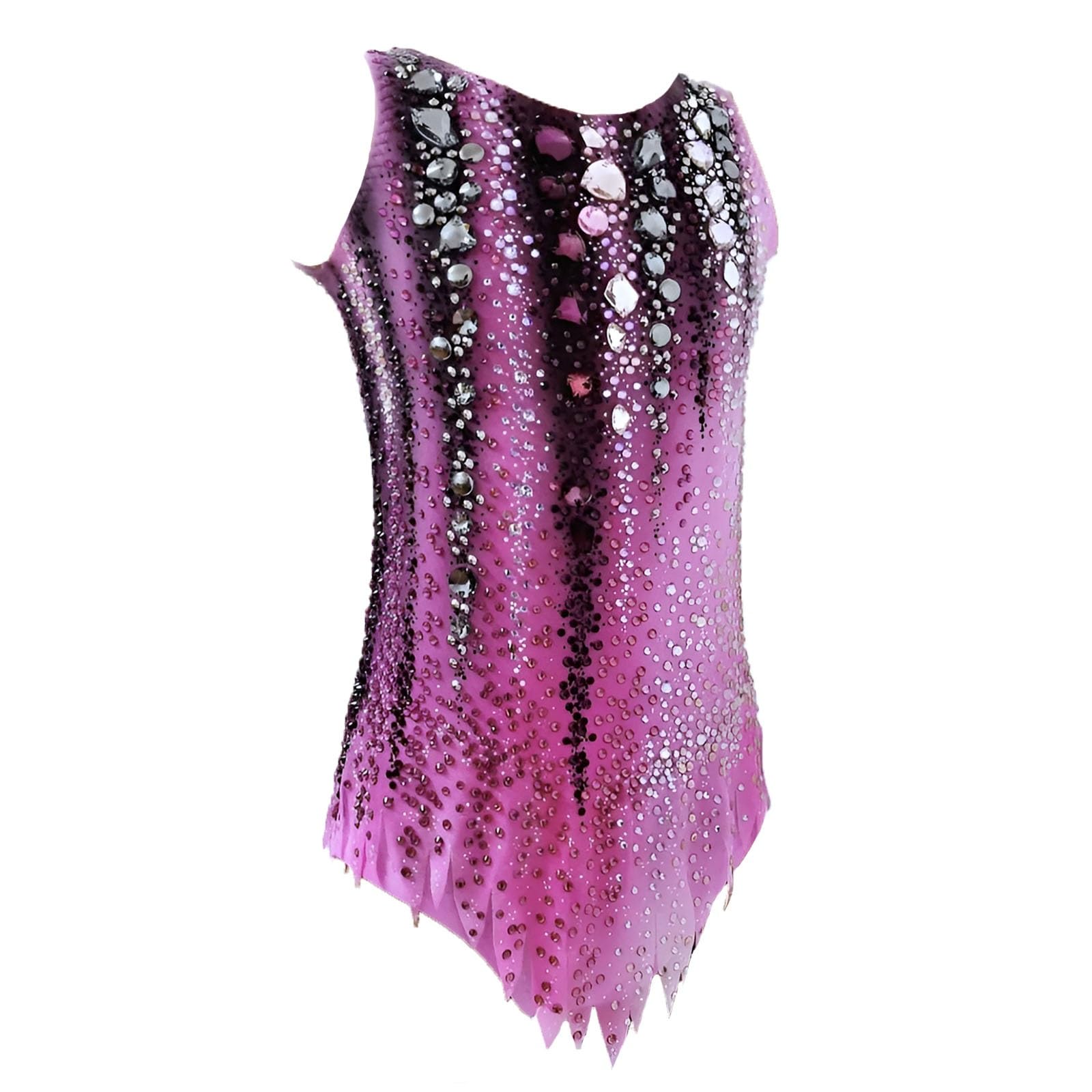 Maillot de gimnasia rítmica for niña, camiseta de tirantes for competición rítmica infantil, con pedrería.