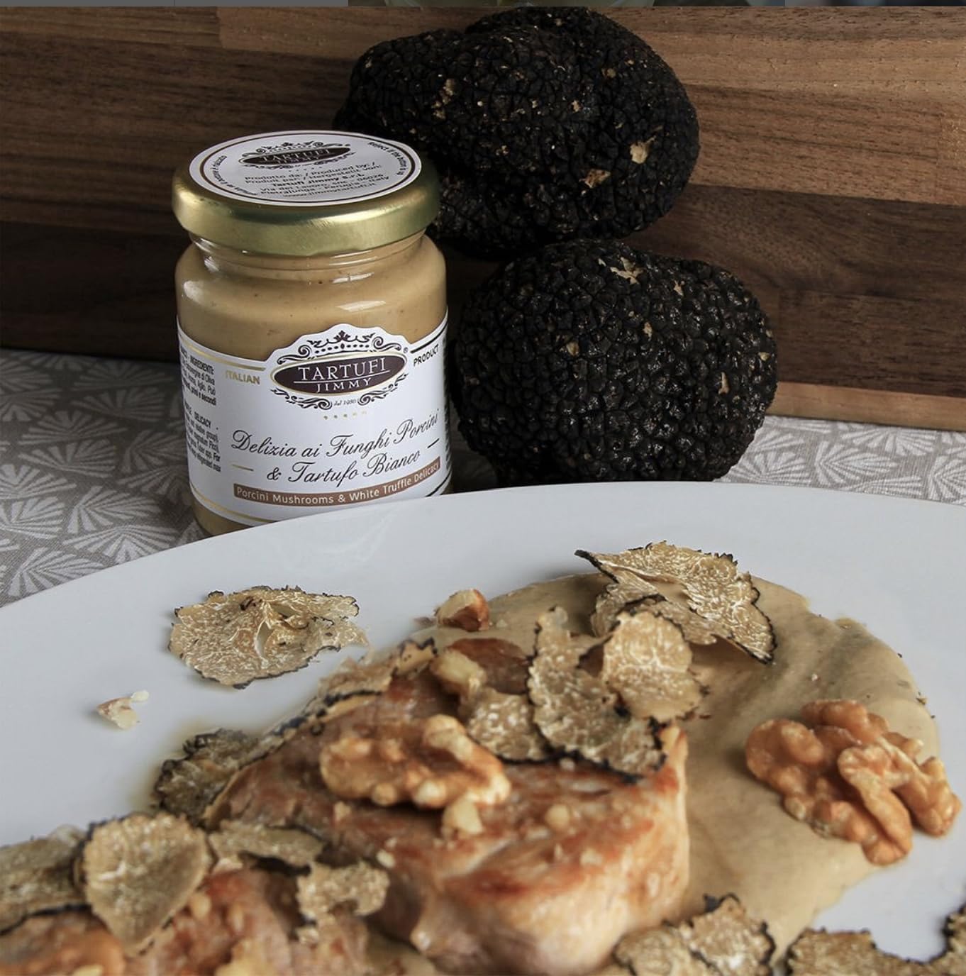 Coffret Gourmet à la Truffe | Sauce à la Truffe Blanche 90g + Poudre de Truffe Noire 45g + Sauce à la Truffe Noire 90g | Condiments Italiens pour Pâtes, Risottos et Antipasti – Made in Italy