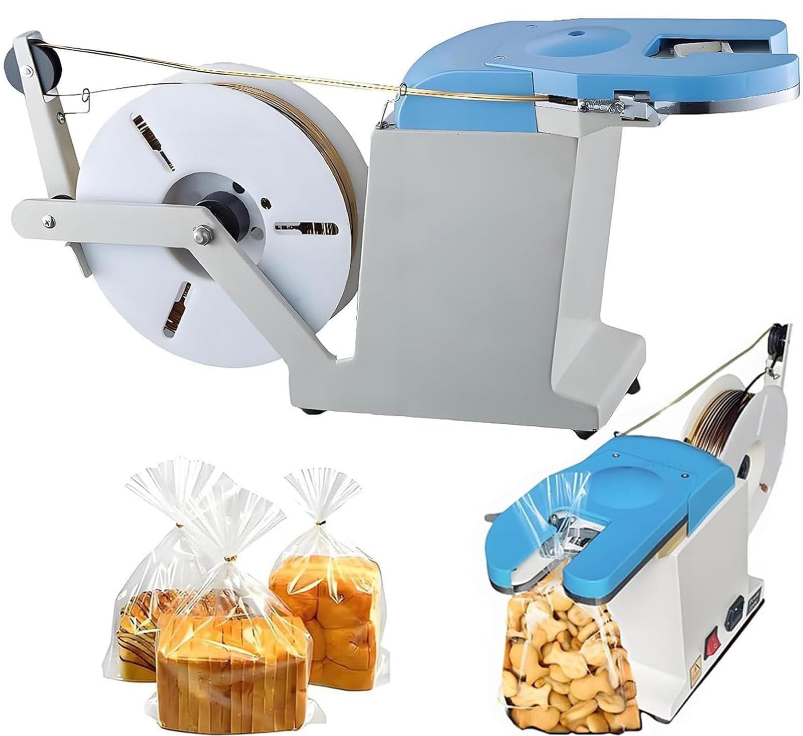 SICWEDIM Automatic Twist Tie Machine for Treats,Automatic Binding,Sensor Binding,Twist Tie Machine, Bundling Diameters 0.1-1.2mm Food Twist Tying Machine for Home & Industrial Bundling Wires