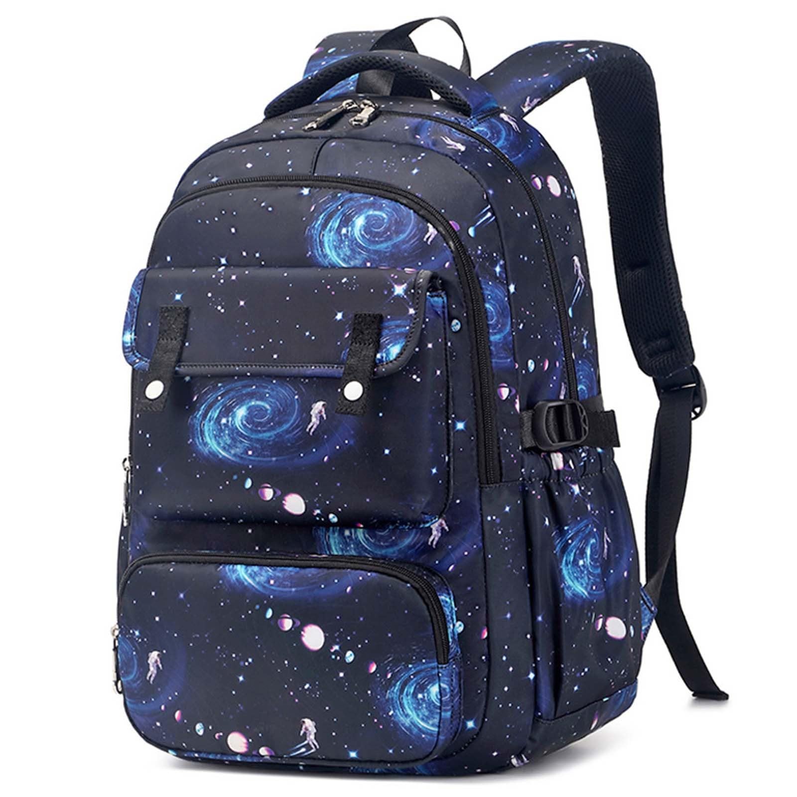 Generico Zaino Scuola Bambino, Zaino Cartoon Spazio Grande Capacità | Zaino ragazzi con stampa stelle e galassia, backpack resistente e comodo per scuola primaria, libri e tempo libero