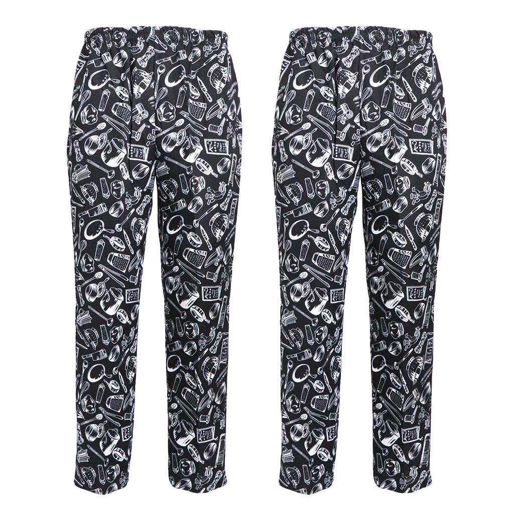 Harilla - Pantaloni da lavoro elasticizzati, 2 x chef