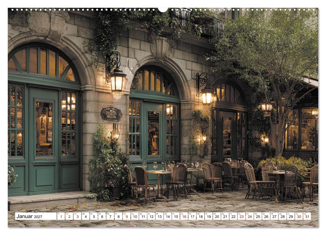 Bonjour, Kaffee! Bonjour, Paris! (Wandkalender 2027 DIN A2 quer), CALVENDO Monatskalender: Paris und seine vielfältige Café-Kultur (CALVENDO Orte) | DIN A2 Querformat · Wandkalender · Paris und seine vielfältige Café-Kultur