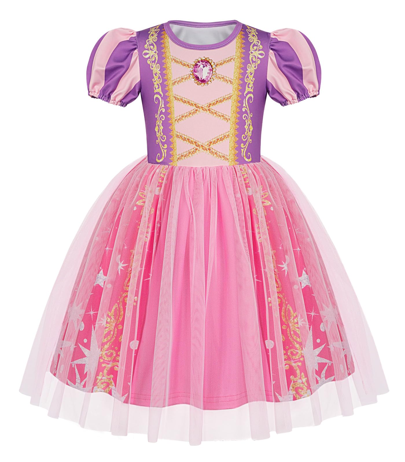 Berich Purple Costume Kids Dressing up Clothes Princess Dress up for Girls Halloween Outfits Christmas Gifts World Book Day Costumes for Girls 7-8 Years(Purple,140)