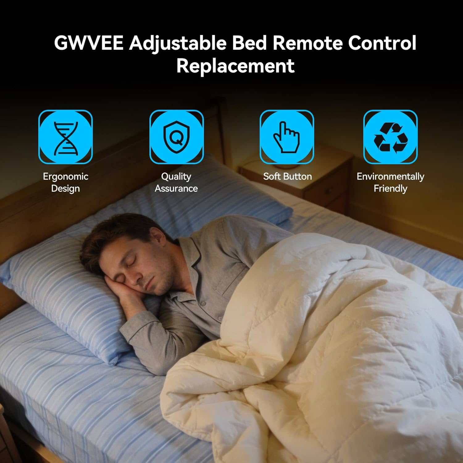 adjustable bed remote control replacement for richmat, for mattress firm 300 series en300 mf300, for enso