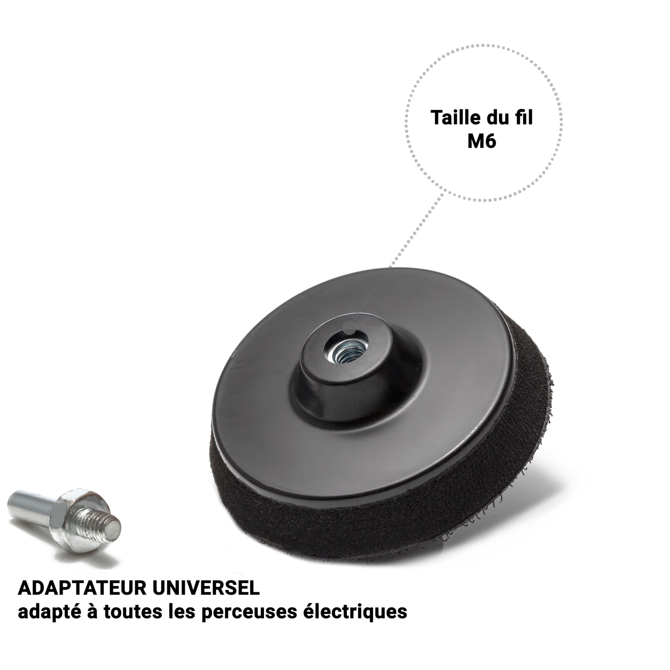 Patin de support auto-agrippant 75 mm pour perceuse Glass Polish