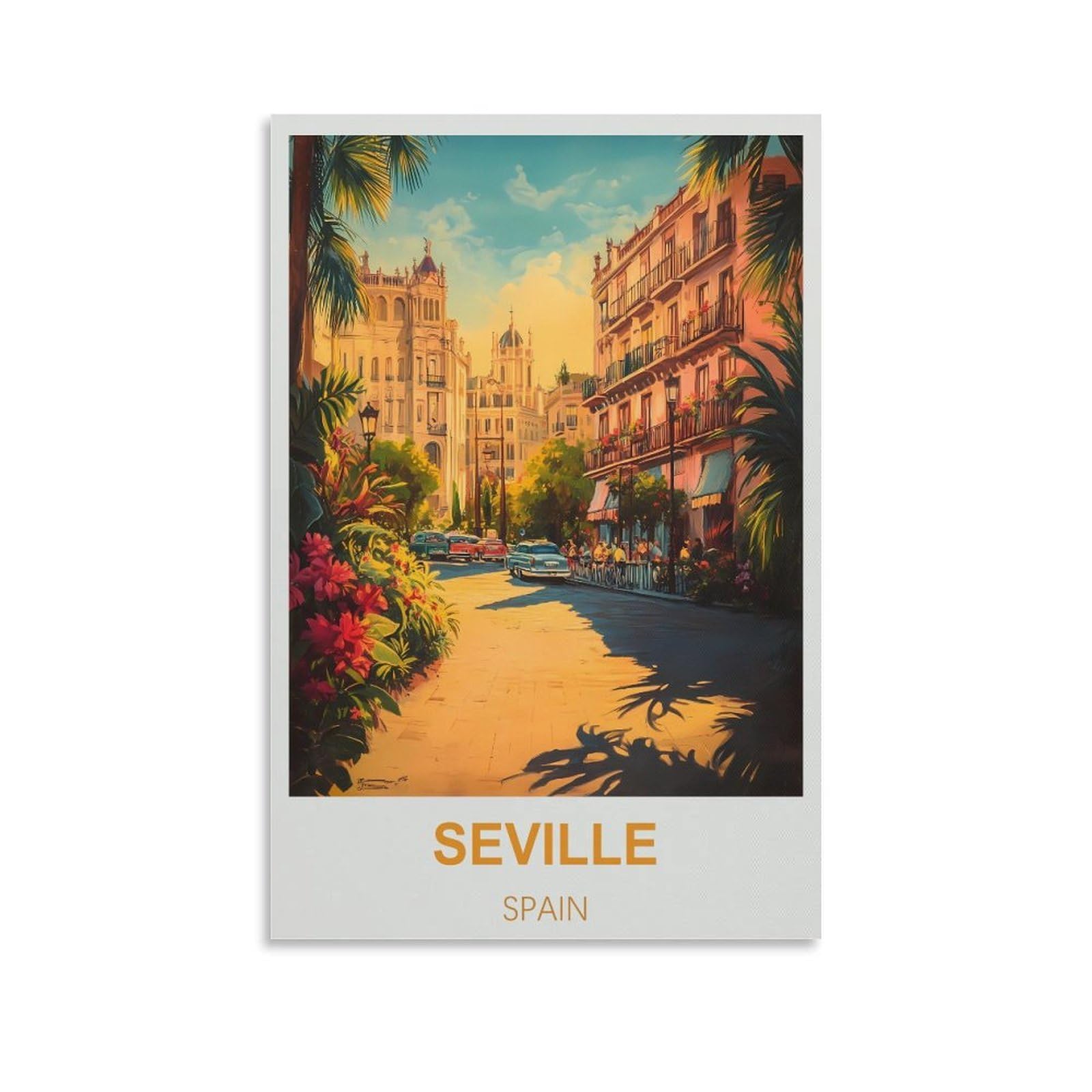 EZMLFA Diamond Painting Kits for Adults,Seville Spain DIY Diamond Painting Art Kit for Beginners Home Wall Decor Arts and Craft Kits for Adults Kids 50x60cm