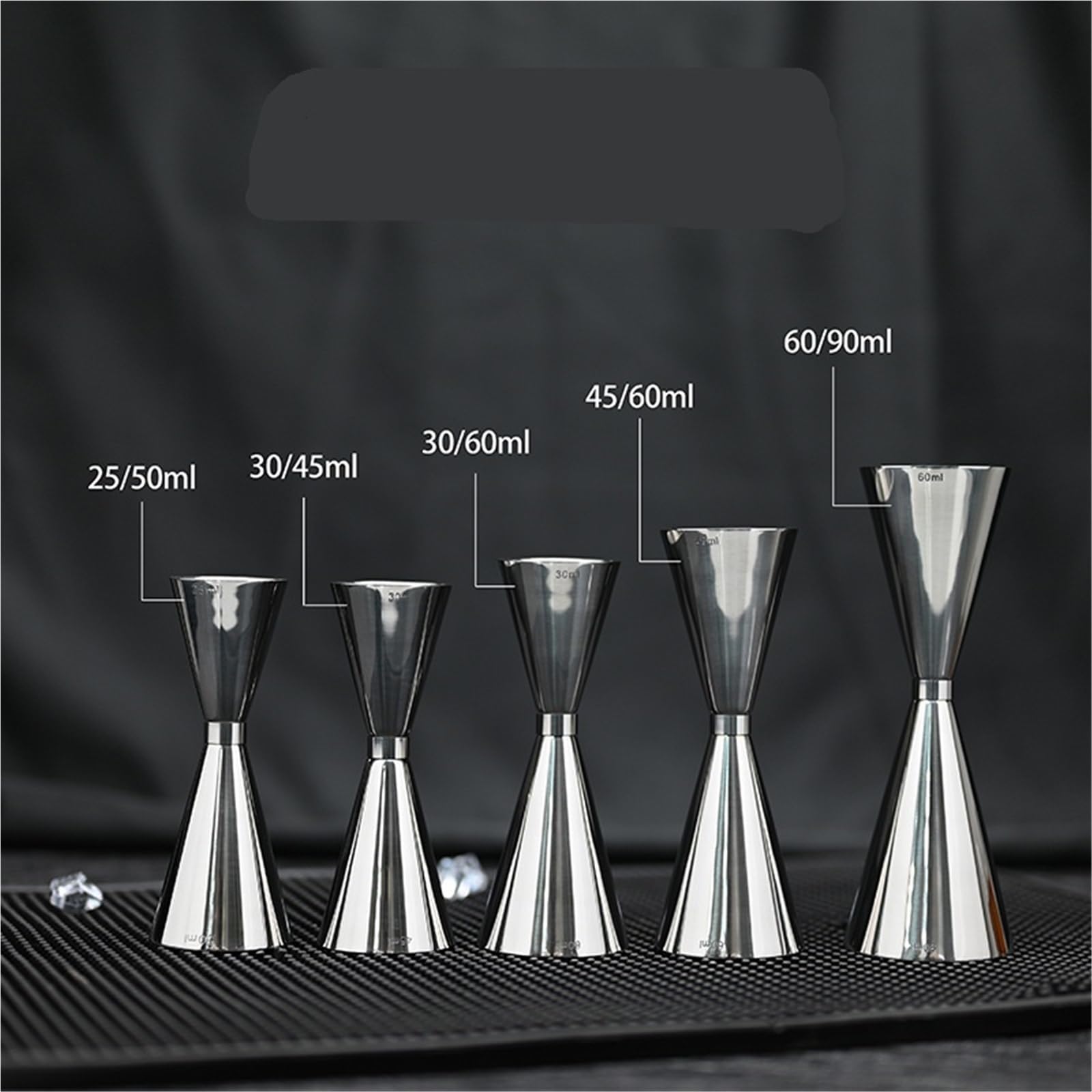 Jigger à Cocktail conique en acier inoxydable 304, multicolore, 30/45/60/90ml(5pcs 30 60ml)