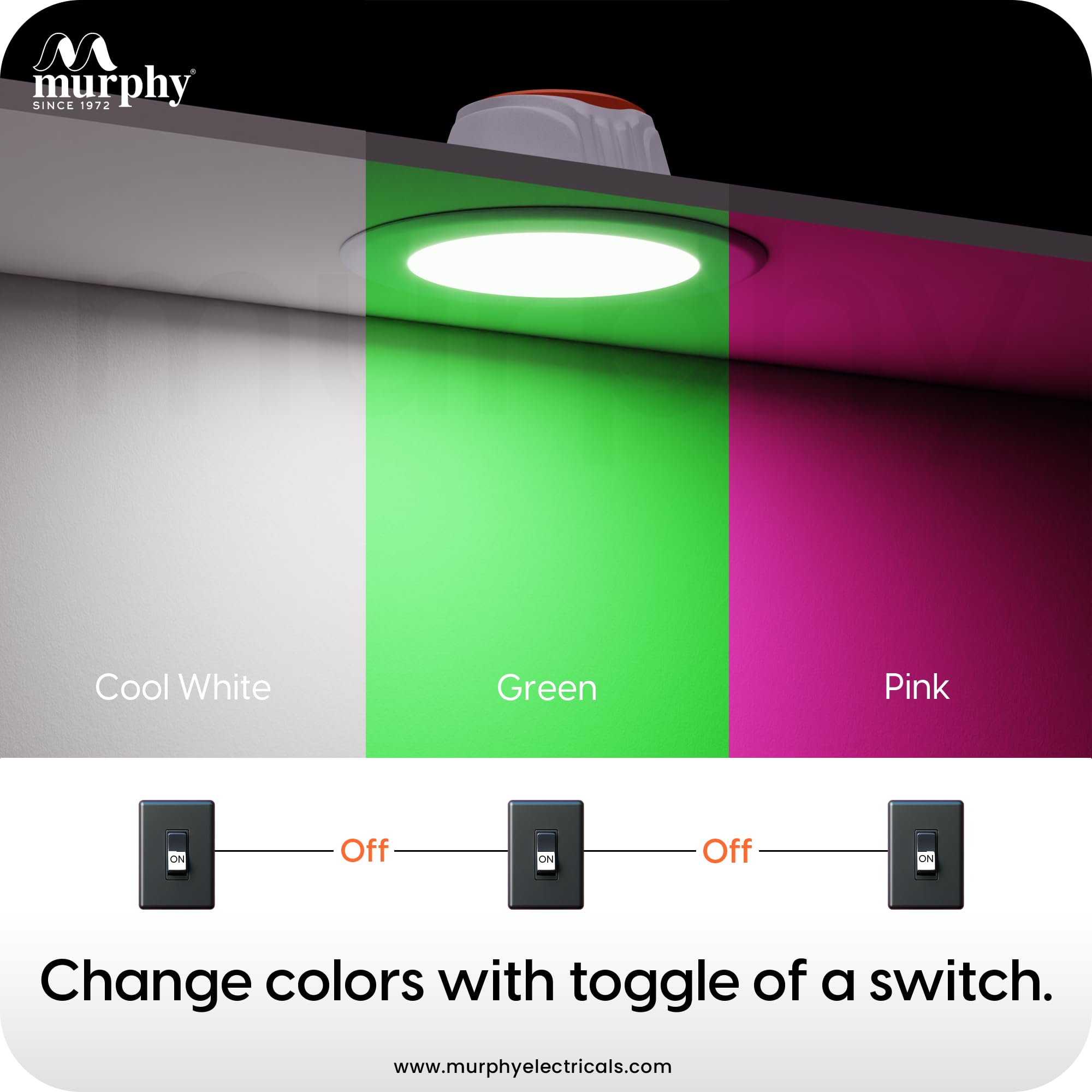 Color Changing LED Down Lights - Cool White, Green, Pink -5 Color Changing LED Down Lights - Cool White, Green, Pink -5