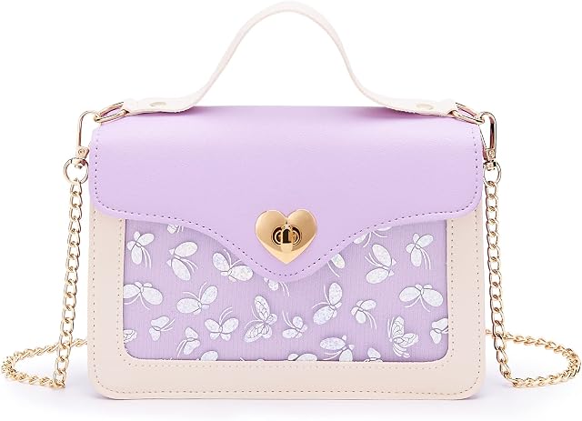 KALIDI Little Girls Handbags Heart Shaped Lock Girls Purse Mini Crossbody Bags Chain Kids Handbag Shoulder Bag for Girls Children Toddler Teens