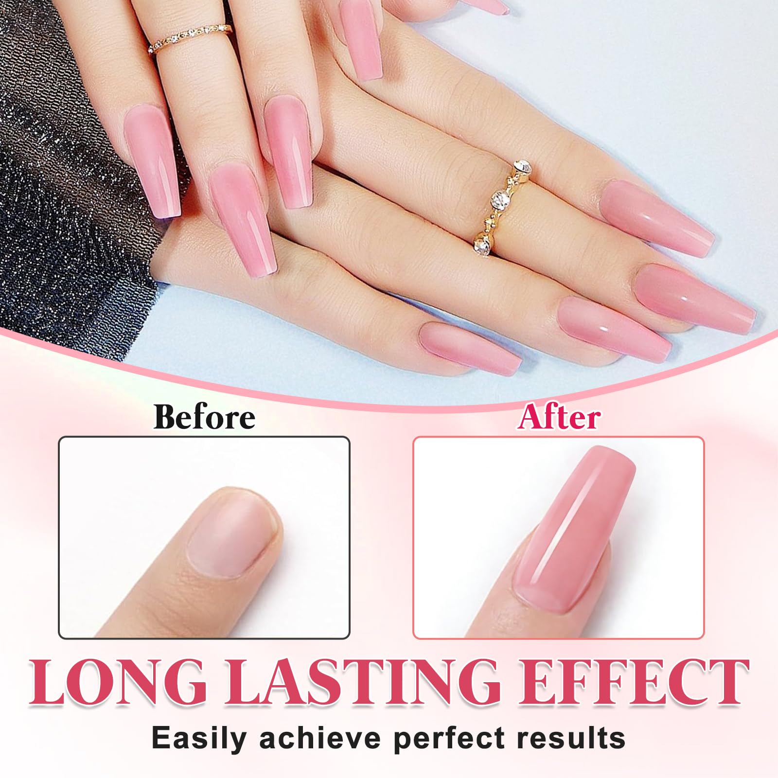 Sularpek Gel Construction Ongle UV, 65 ML Builder Gel, Base Gel UV Ongles, Gel de Construction Ongle pour Renforcement, Extension et Nail Art Manucure DIY(Nude Cover)