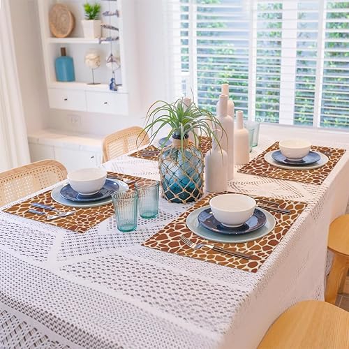 Miniatura 8 de Animal Print Decor Placemats Set of 4 Table Mats Washable Placemat Waterproof Place Mats for Party Home Dining Table Decor 18x12 in