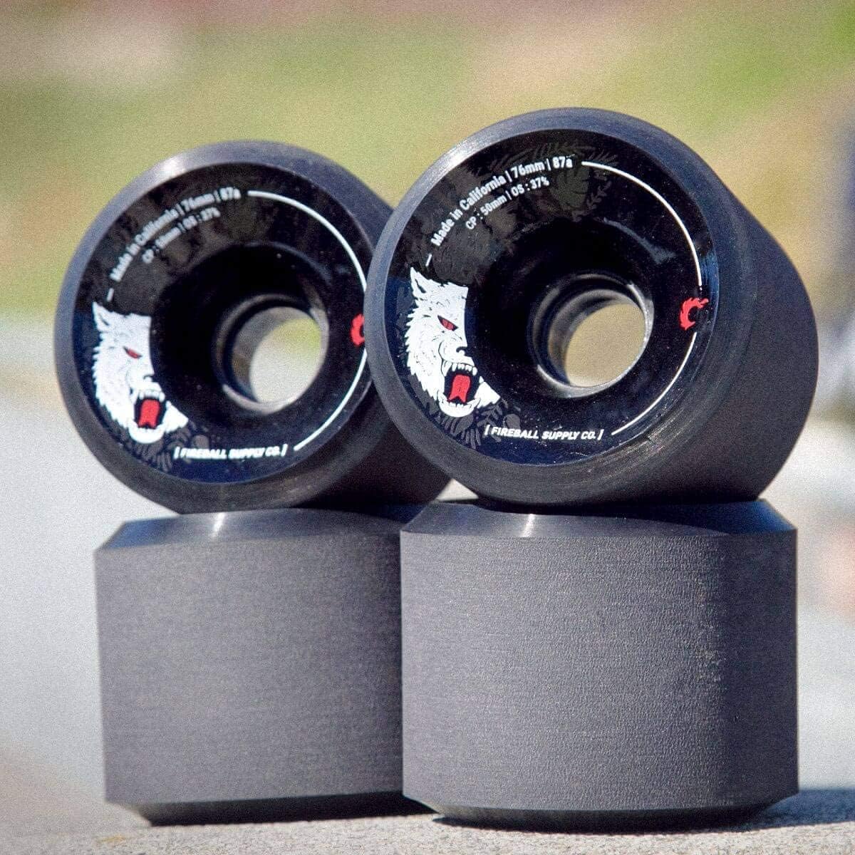 Fireball Beast 76mm Longboard Wheels 87a - USA Made for Skateboard Wheels for Downhill Cruising & Sliding (Set of 4)