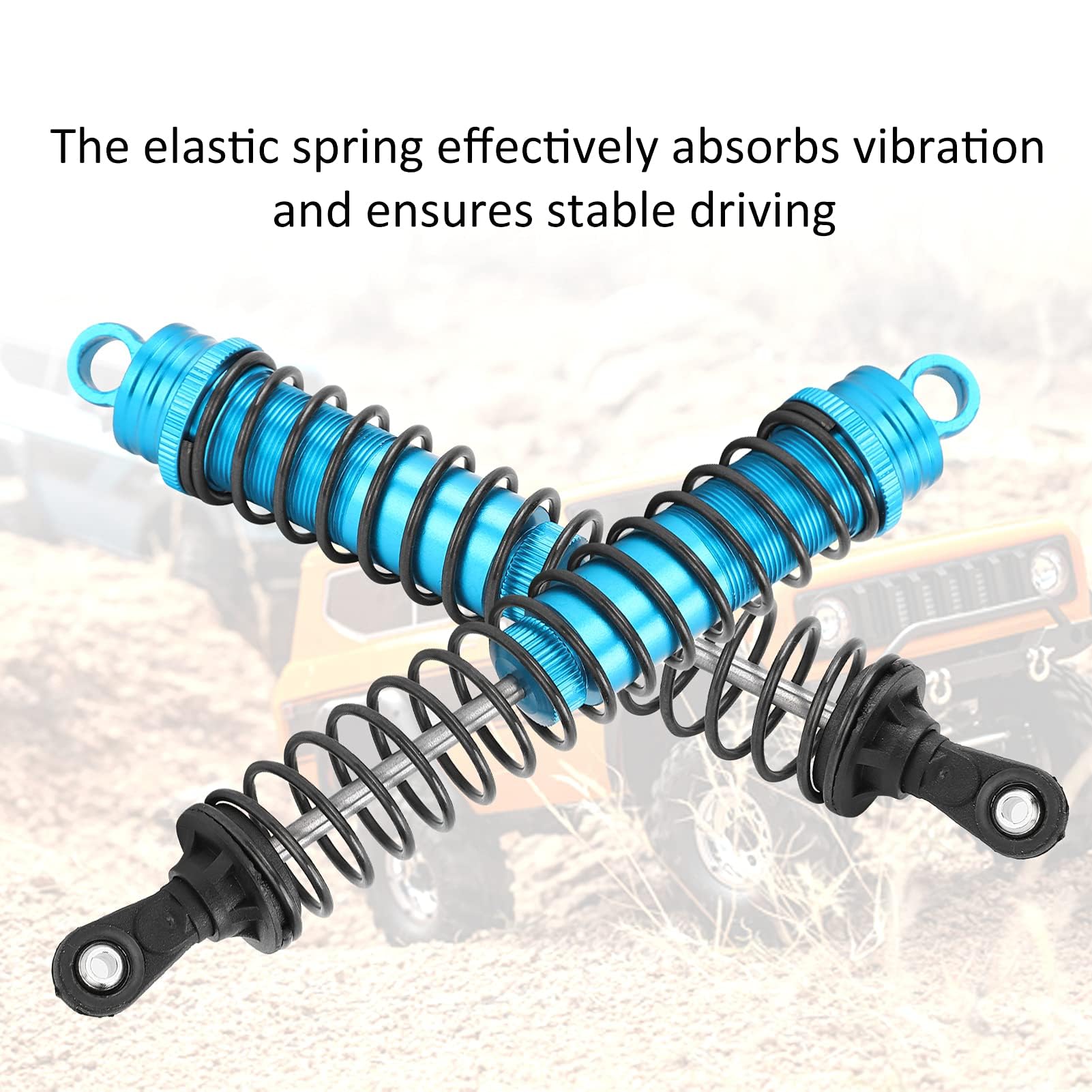 Amortisseur RC, 2 Pièces RC 144mm Rempli D'huile Réglable, Bonne flexibilité pour Les Voitures Tout-Terrain sur Chenilles 1/8 RC (Bleu)