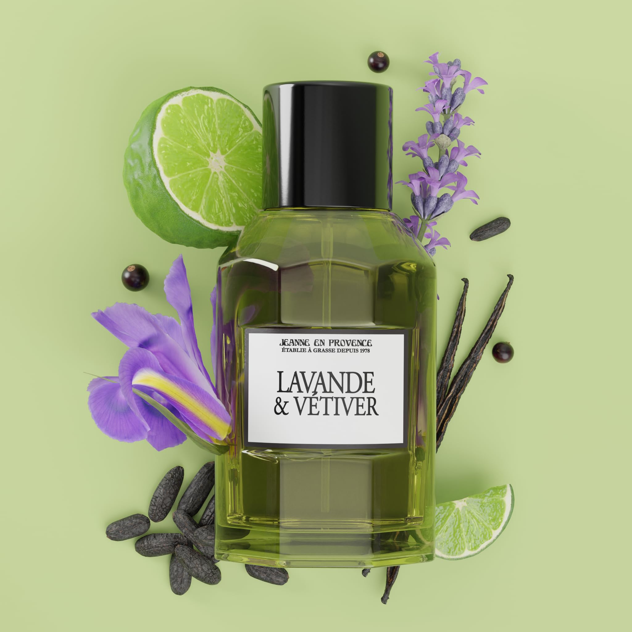 JEANNE EN PROVENCE - Woda toaletowa dla mężczyzn - Zapach lawendy I Vetiver - Składniki pochodzenia naturalnego - Wyprodukowano we Francji - Butelka 100 ml