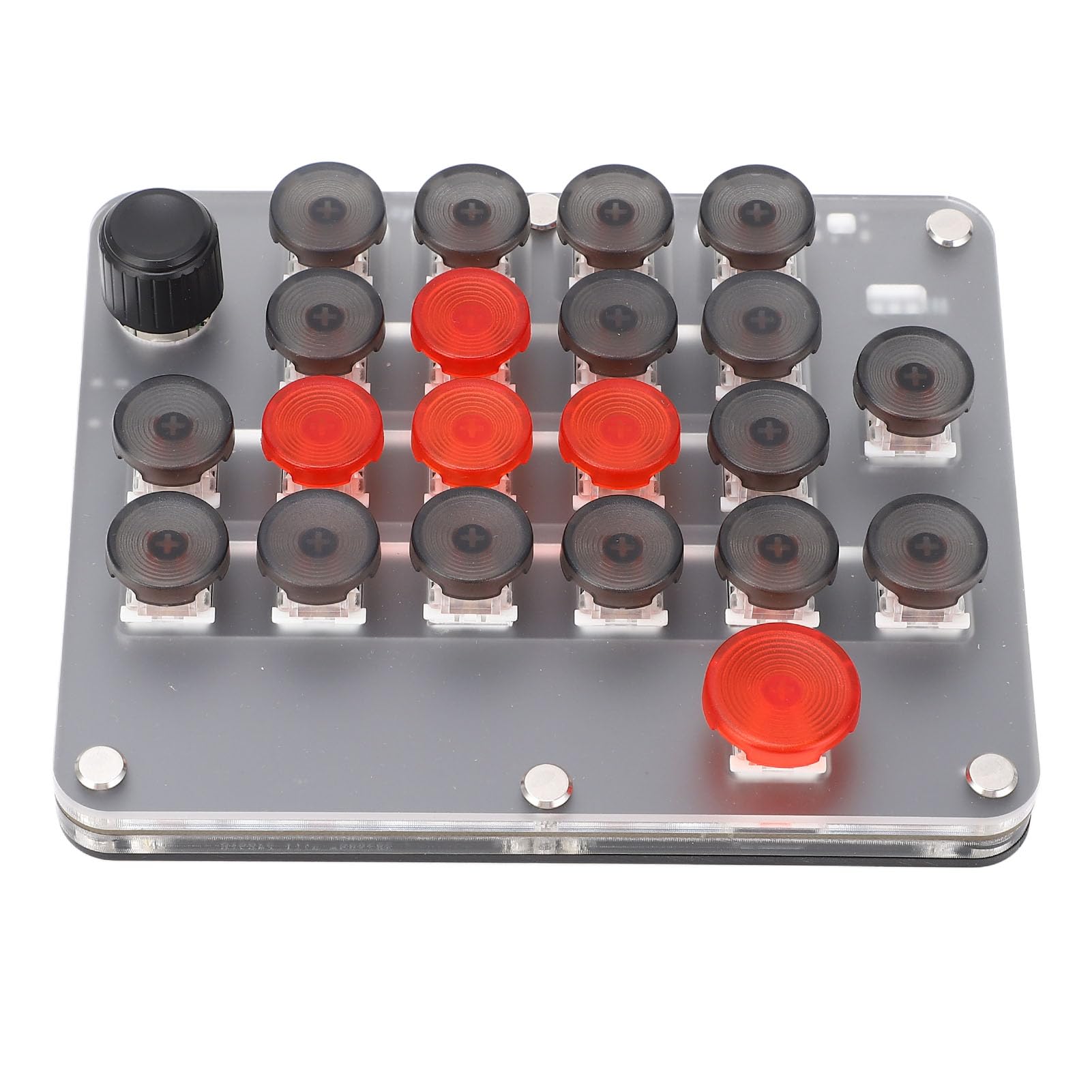 Tastiera Macro Portatile a 21 Tasti con Manopola per Giochi e produttività Efficienti Interruttore Rosso Design Ergonomico