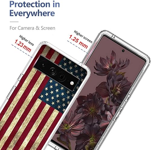 Miniatura 2 de Funda protectora para Pixel 7 ProGoogle 7 Pro, diseño de bandera transparente y bonita funda protectora de cuerpo completo para Google Pixel 7 Pro