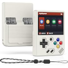 Miyoo Mini Plus Accessories Soft Anti-Slip Shockproof Customized Protective Case for Miyoo Mini Plus with Strap, Off White, white