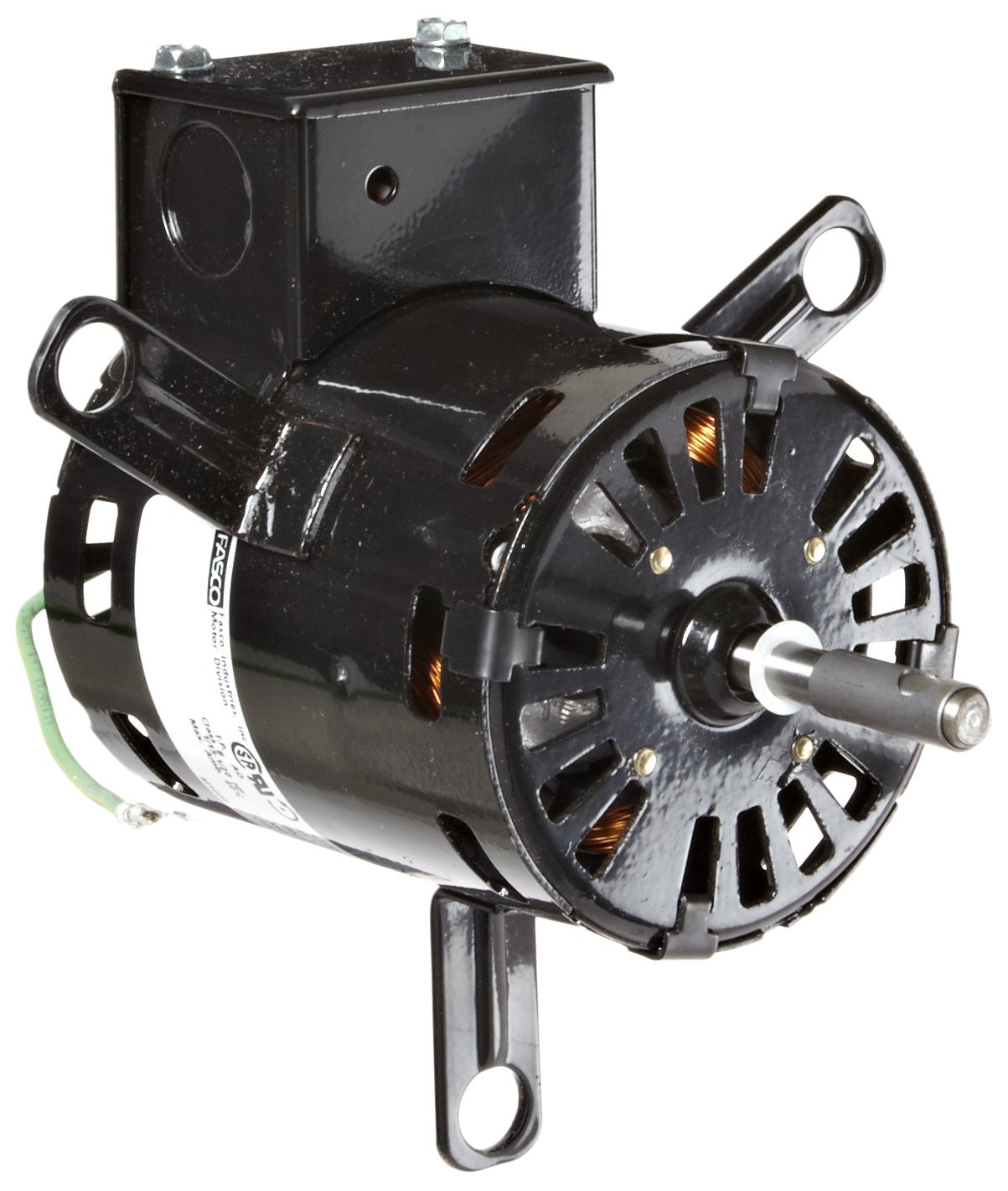 Fasco D1161 3.3 Frame Open Ventilated Shaded Pole General Purpose Motor with Sleeve Bearing, 1/15-1/25HP, 1600rpm, 115V, 60Hz, 2.9-2 amps