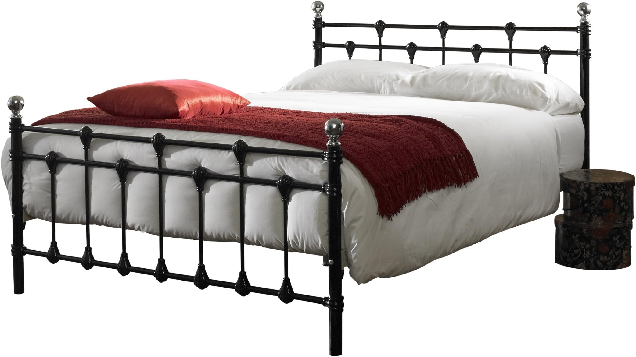 Lawrence Furniture Ltd Oxford Small Double (4ft) metal bed frame - black/chrome