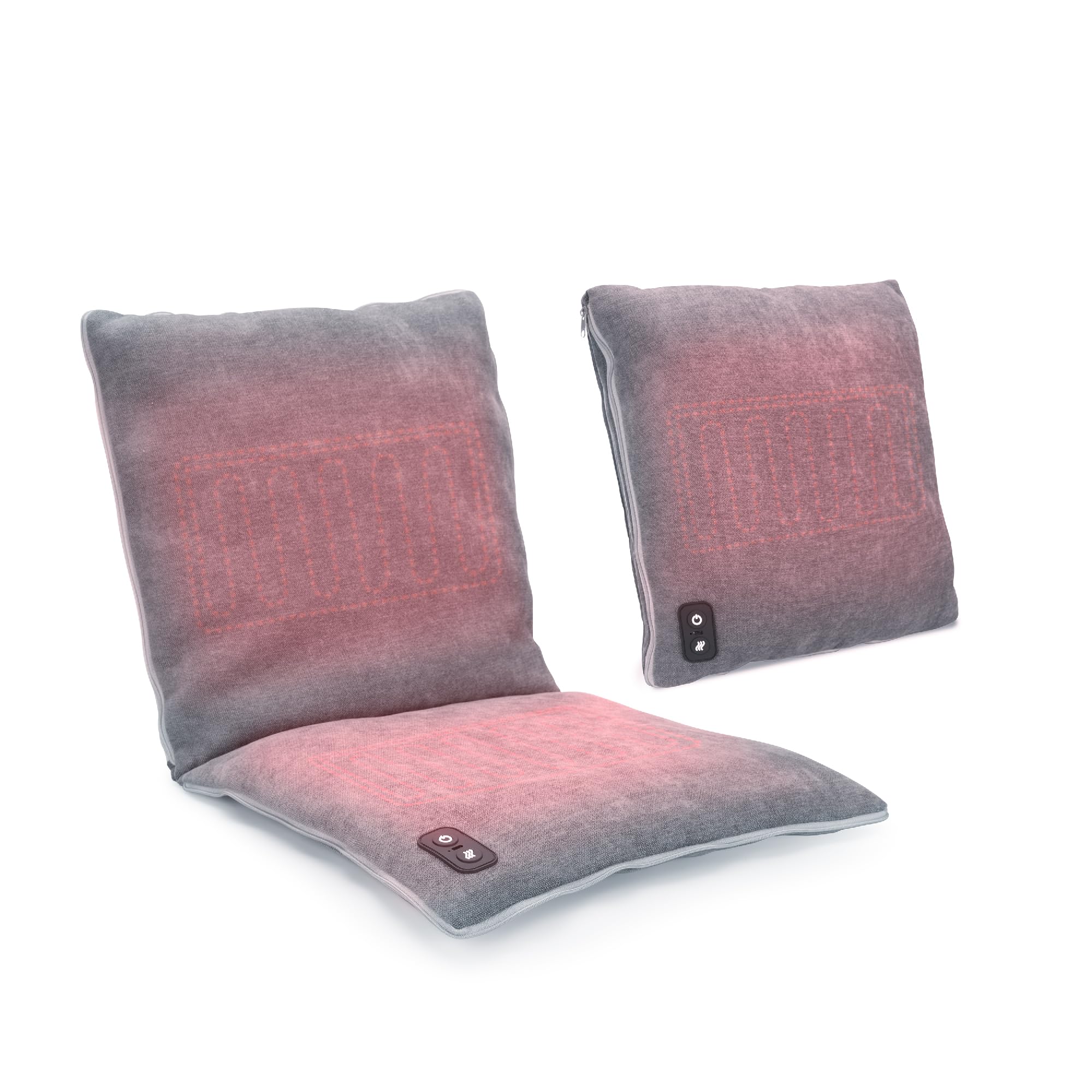 Heating Pillow - Cuscinetto Riscaldante Elettrico Senza Fili - Cuscinetto Riscaldante 2 In 1 - Coprisedile Riscaldato Senza Fili - 2 Zone Di Riscaldamento - 2 Intensità Di Riscaldamento - 90 Minuti Di-image