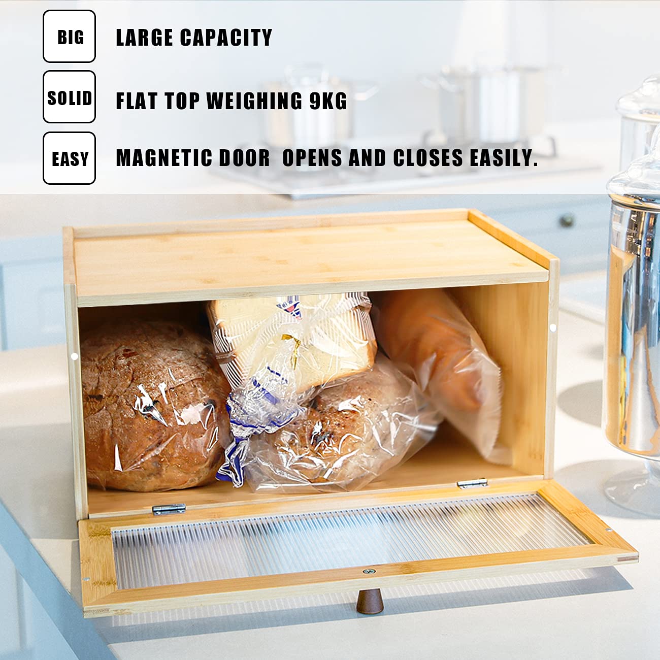 AINILE Bambus Brotkasten Holz Brotksten - Brotbox zur Brotaufbewahrung  Stylischer Bread box 40 x 25 x 20 CM : Amazon.de: Kche, Haushalt & Wohnen