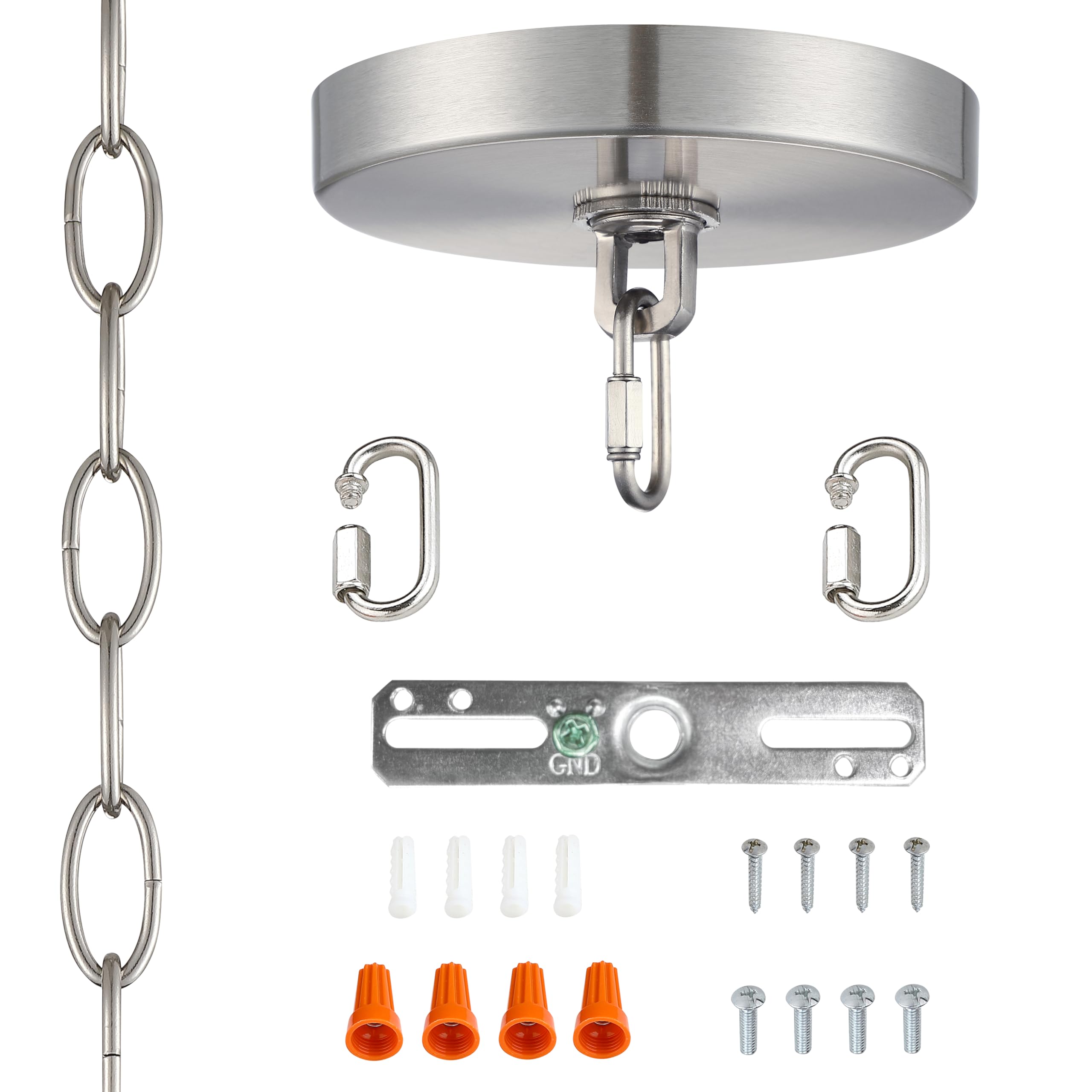 Chandelier Parts 2-Pack 5.1 Inch Light Canopy Kit With 48 Inch Chain ...