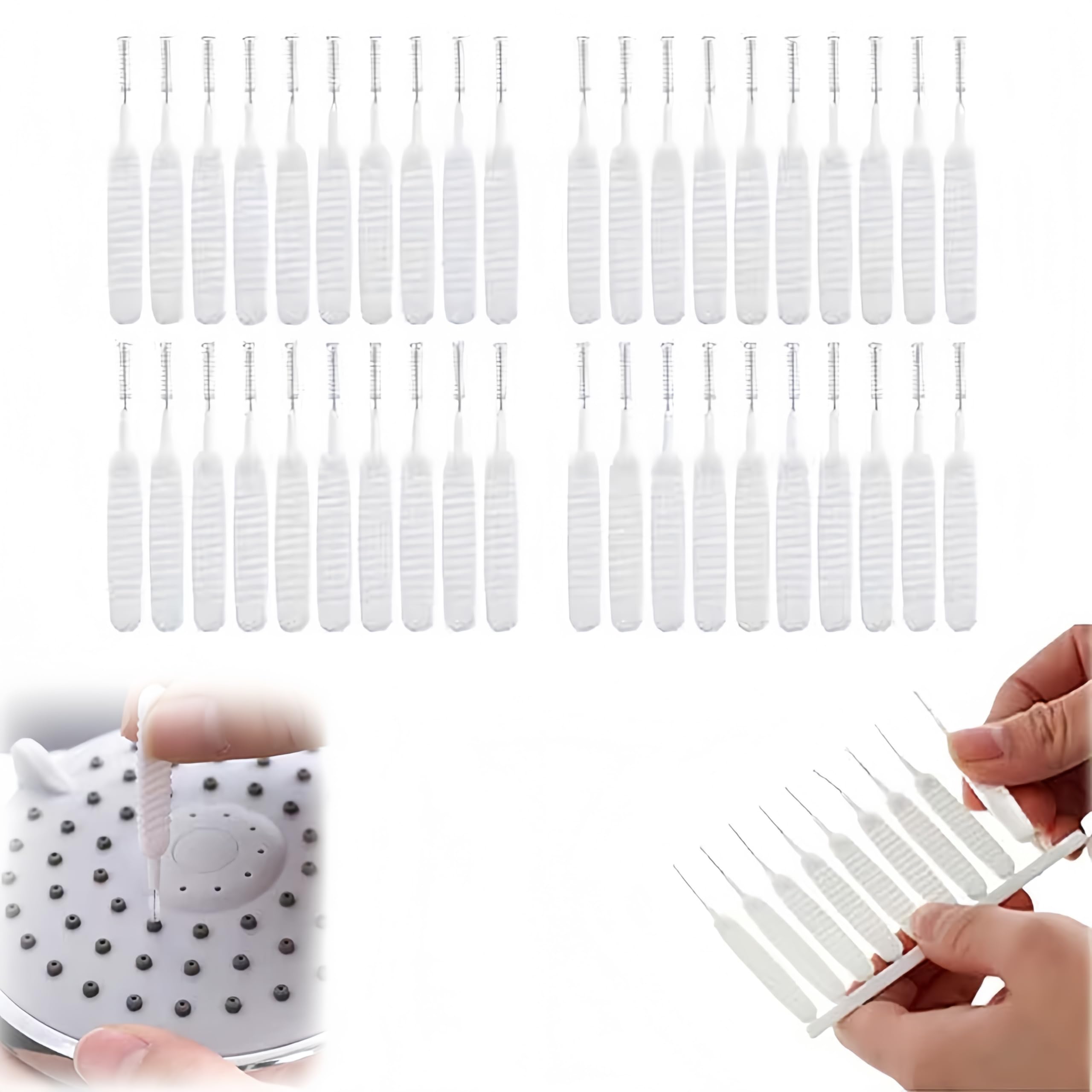 Shower Head Cleaning Brush, Multifunctional Shower Cleaning Tools Showerhead Cleaning Brushes Picks Anti-Clogging Nozzle with Storage Boxes for Household Bathroom Nozzle，40 Pcs
