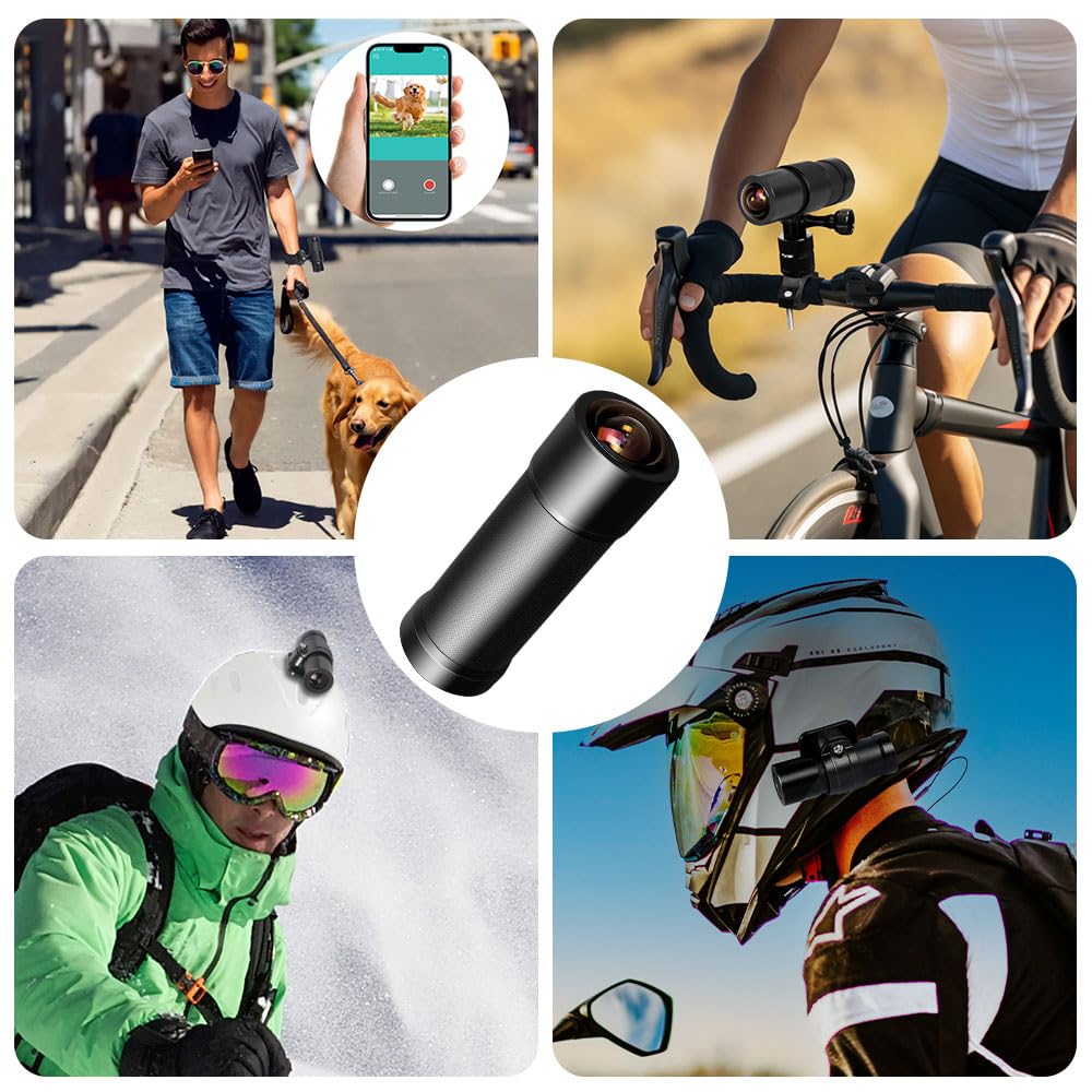 VSYSTO Cámara de casco de alta resolución 2K, gran angular de 170°, mando a distancia inalámbrico, sensor G, visión nocturna, resistente al agua, grabación en bucle, cámara de esquí para moto,